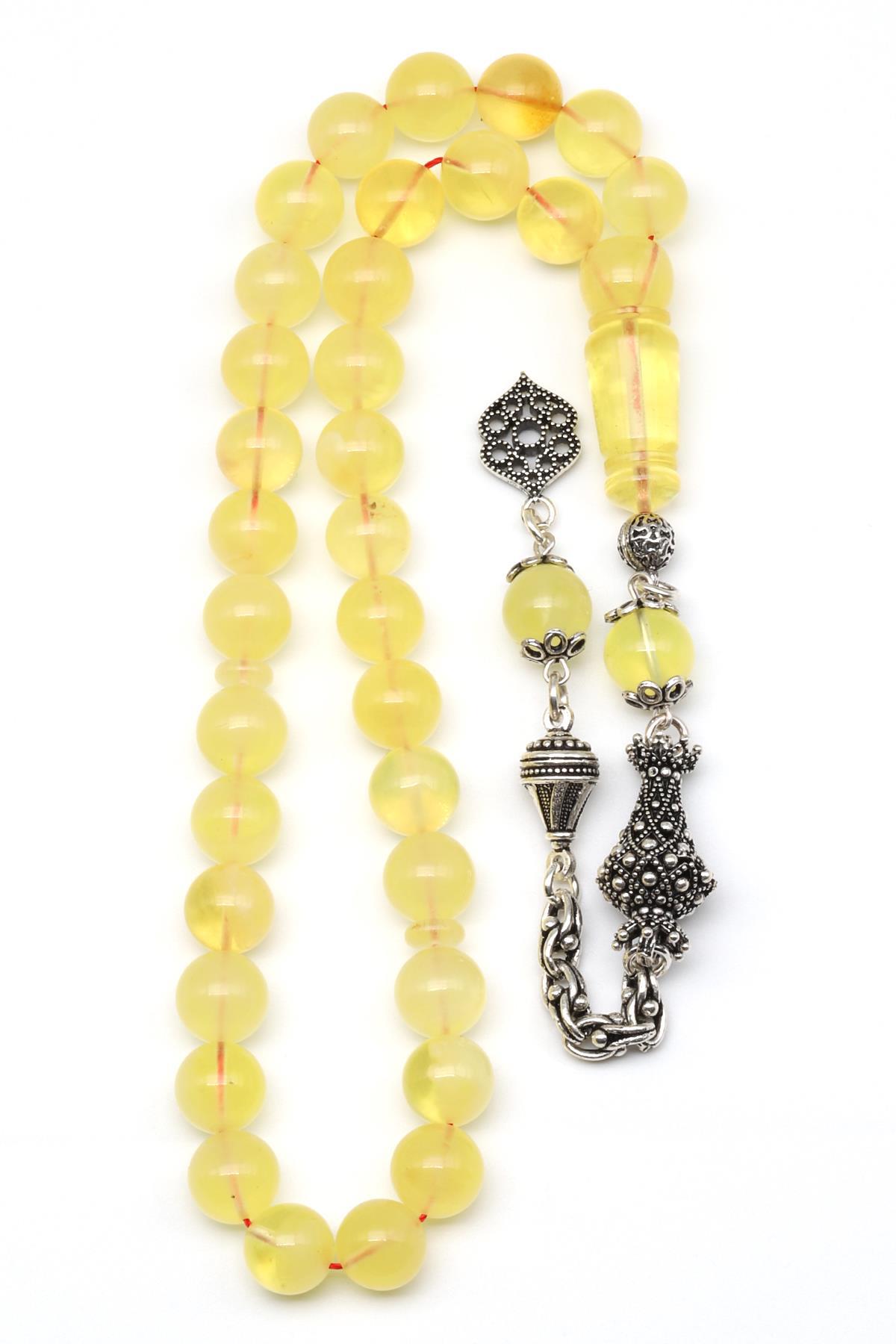 Damla Kehribar Küre Kesim Tesbih Litvanya Sertifikalı