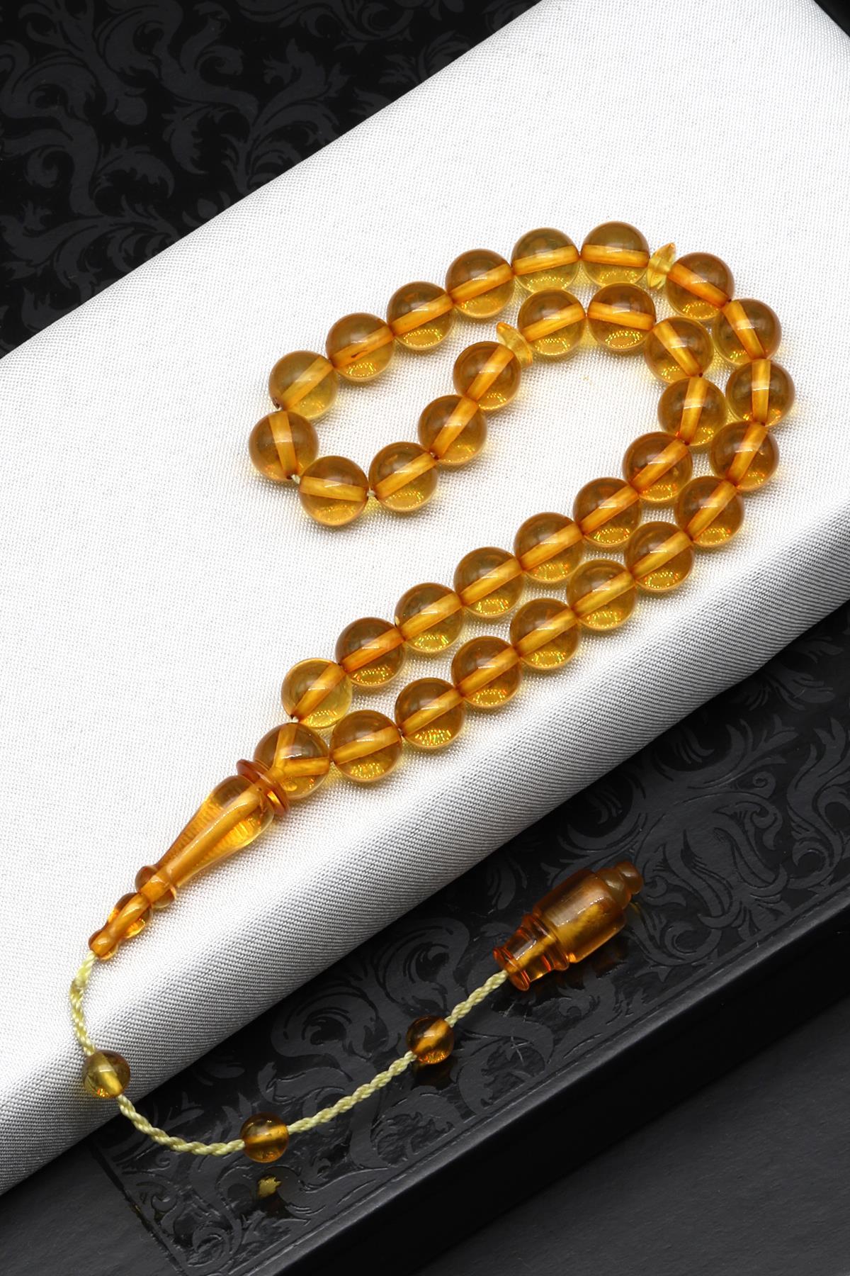 Damla Kehribar Küre Kesim Tesbih Litvanya Sertifikalı