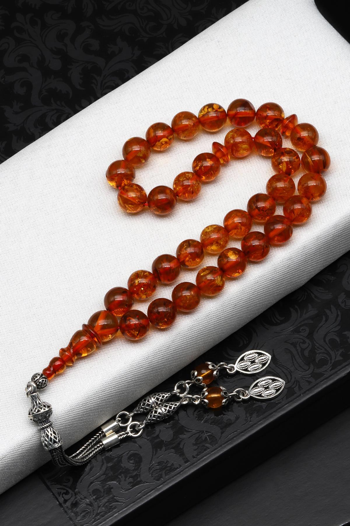 Damla Kehribar Küre Kesim Tesbih Litvanya Sertifikalı