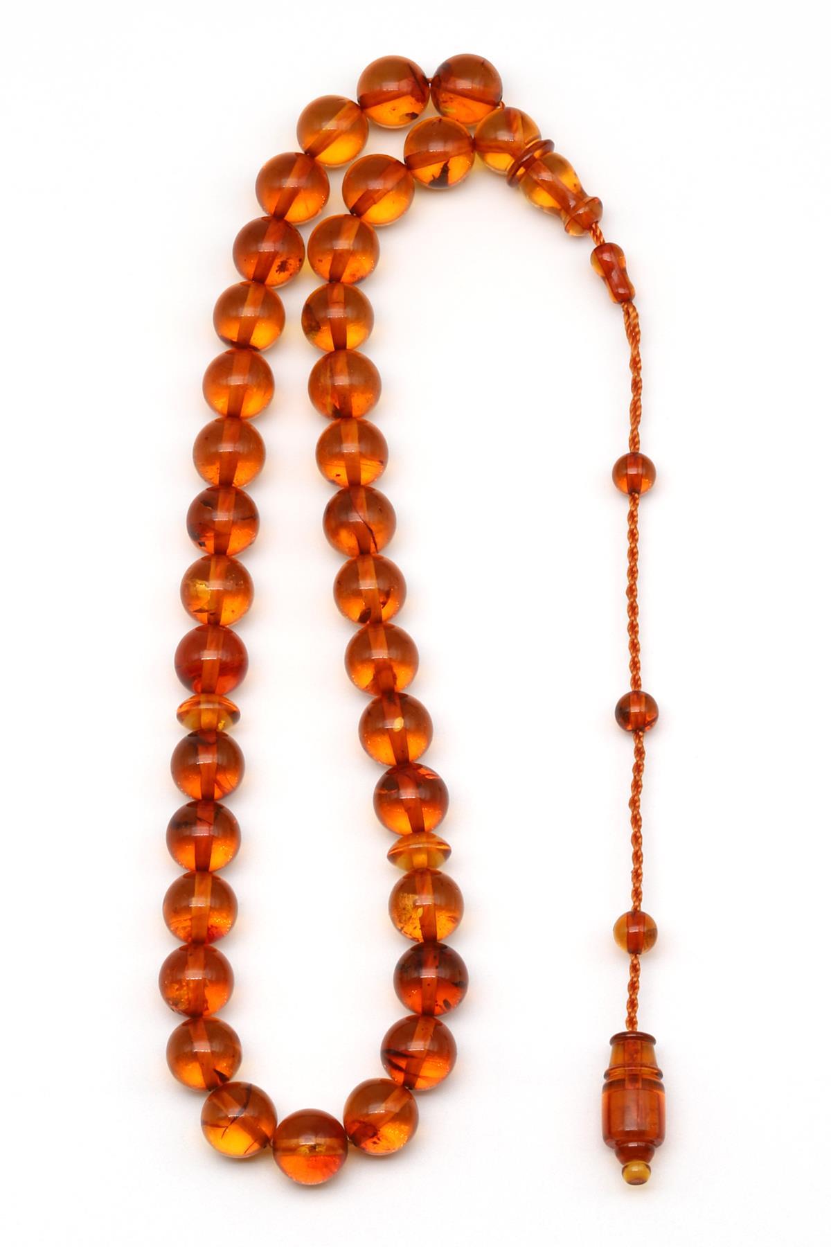 Damla Kehribar Küre Kesim Tesbih Litvanya Sertifikalı