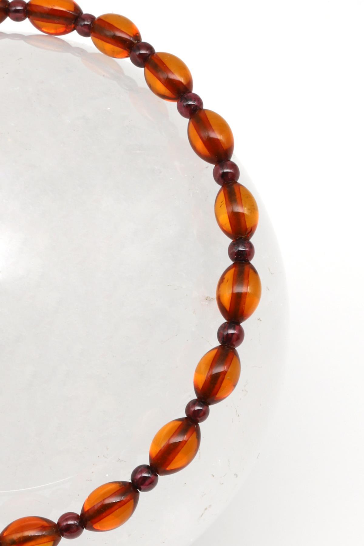 Damla Kehribar Makrome Örme Bileklik