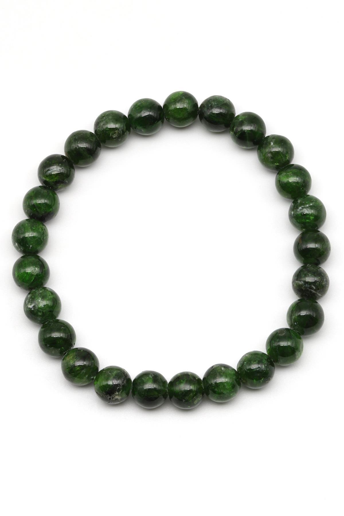 Diopsite Doğal Taş 8 mm Küre Kesim Bileklik