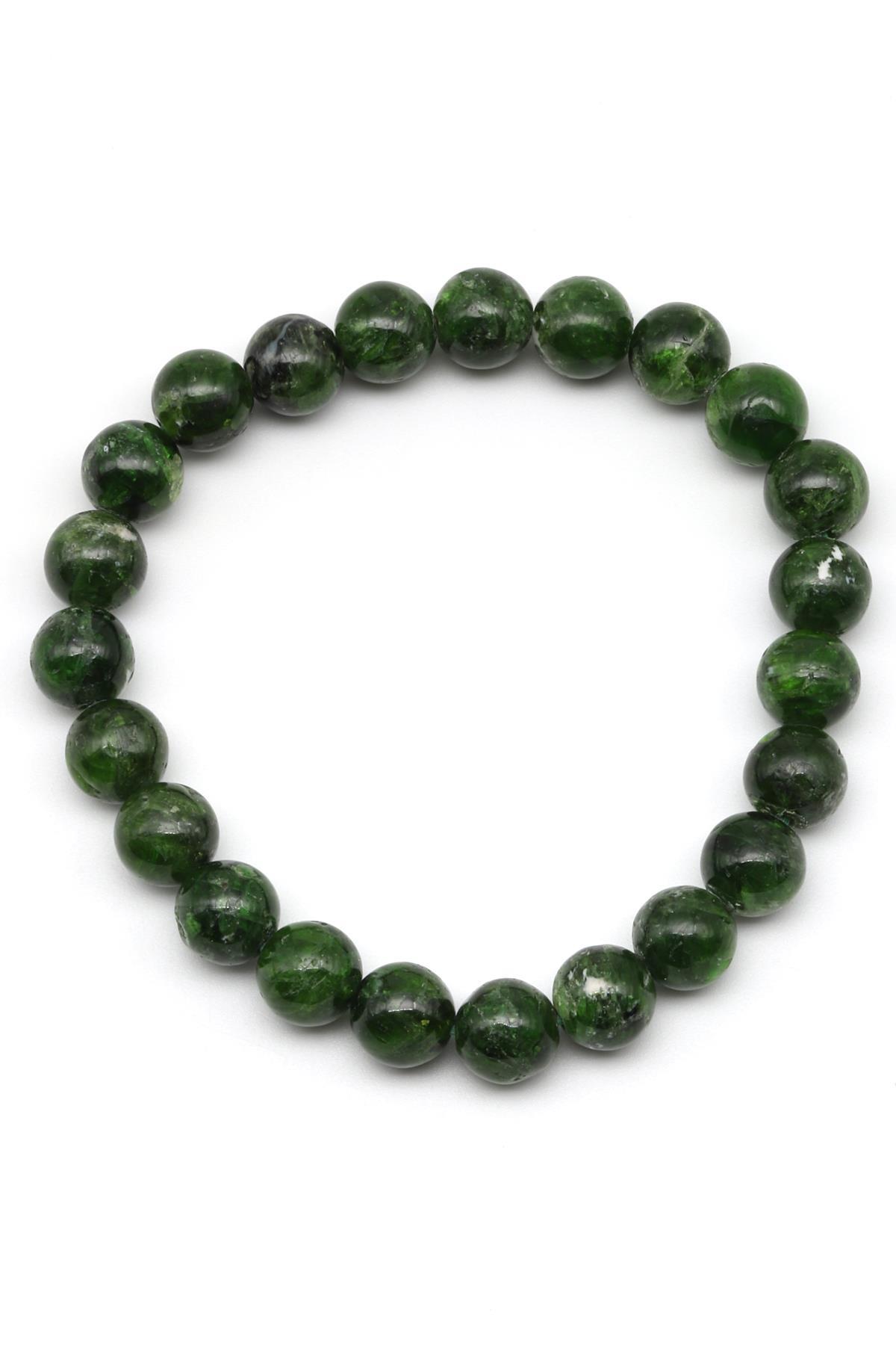 Diopsite Doğal Taş 8 mm Küre Kesim Bileklik