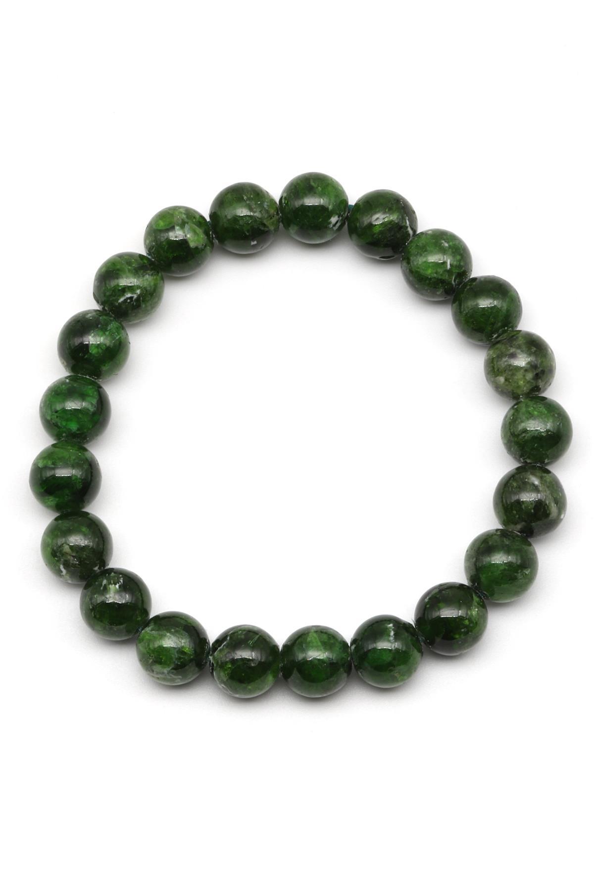 Diopsite Doğal Taş 9 mm Küre Kesim Bileklik