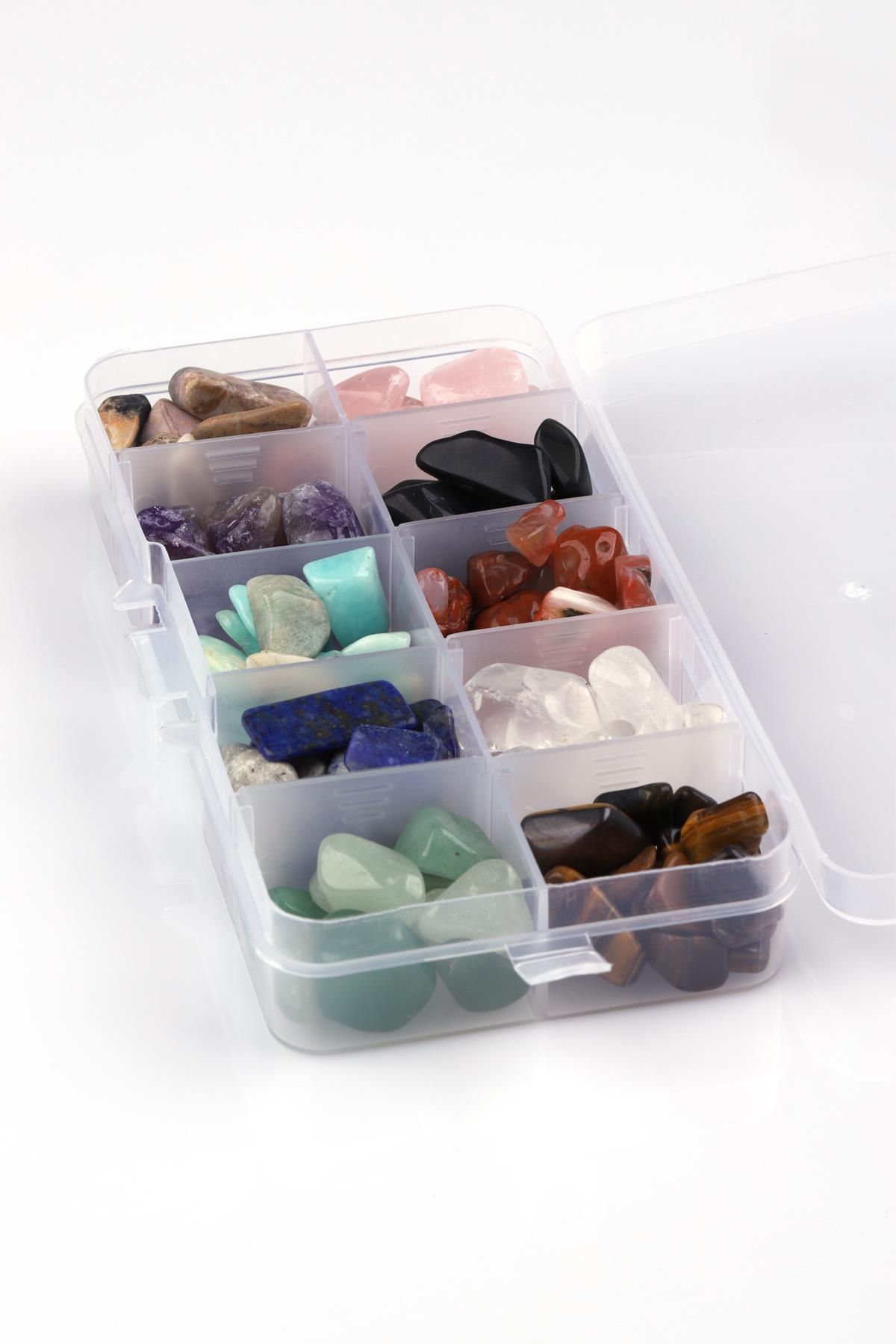 Doğal Kırık Taşlı Deliksiz 10'lu Kutulu Set