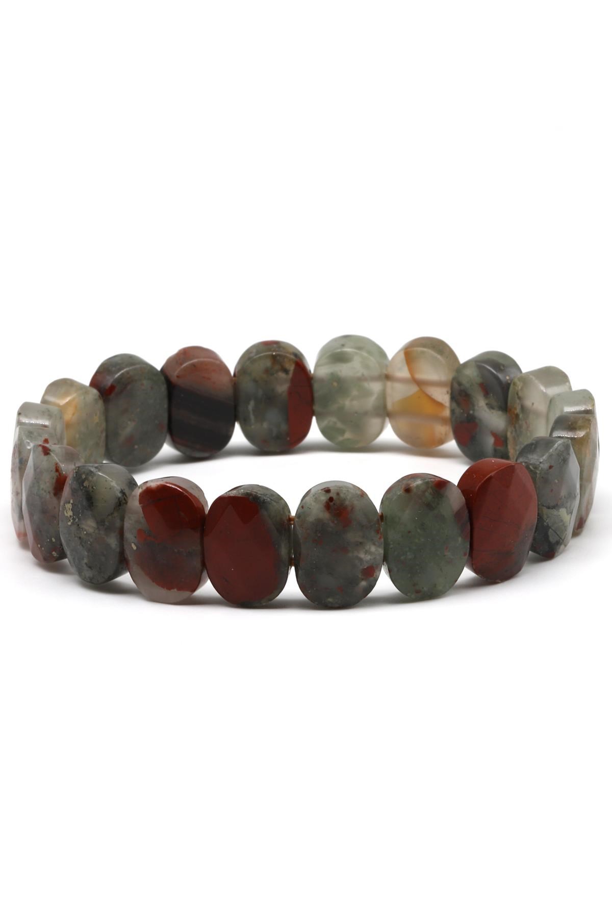 Dragon Blood Jasper Doğal Taş Bileklik 10 x 14 mm Özel Kesim