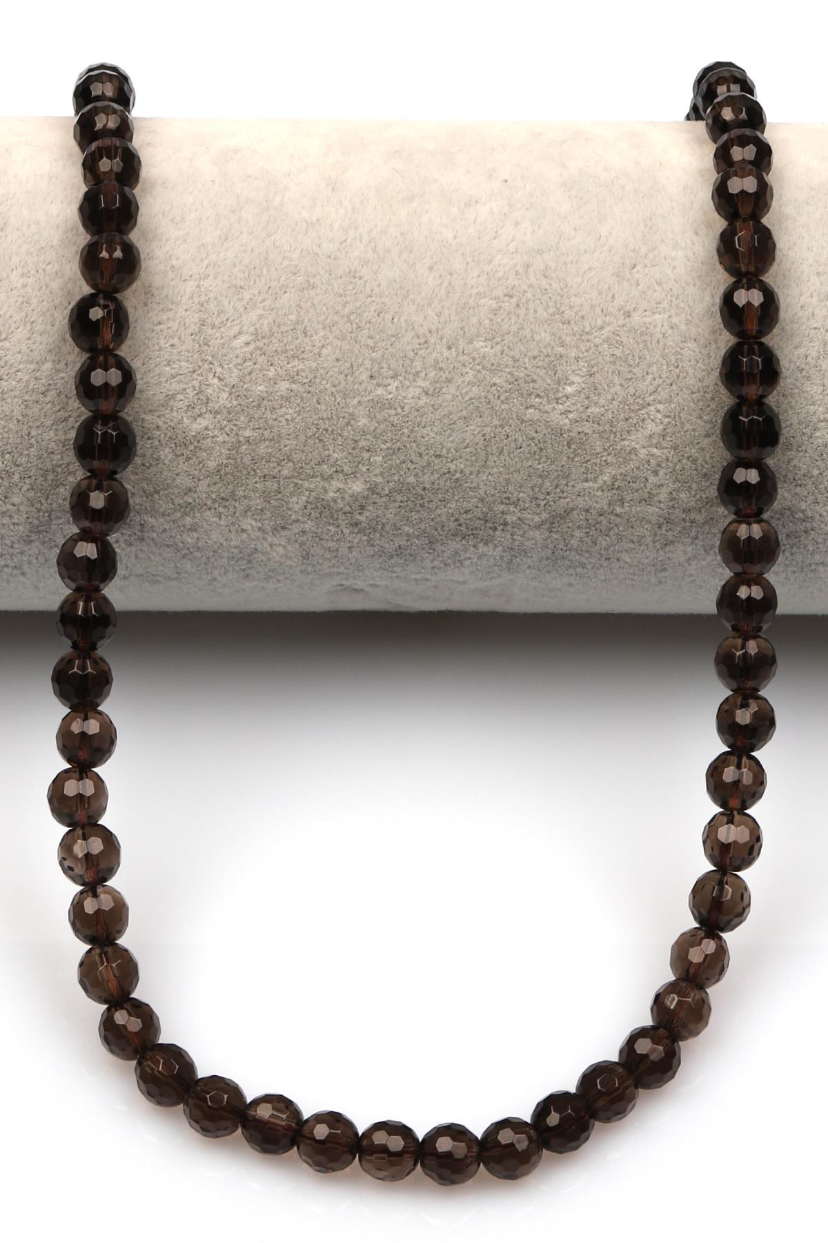 Dumanlı Kuvars (A Kalite) Doğal Taş Dizi 6 mm Fasetli Küre Kesim