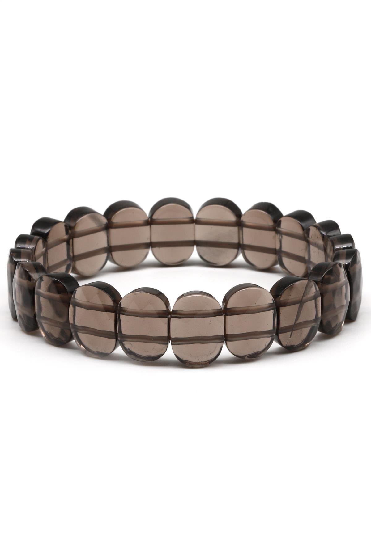 Dumanlı Kuvars Doğal Taş Bileklik 10 x 14 mm Özel Kesim