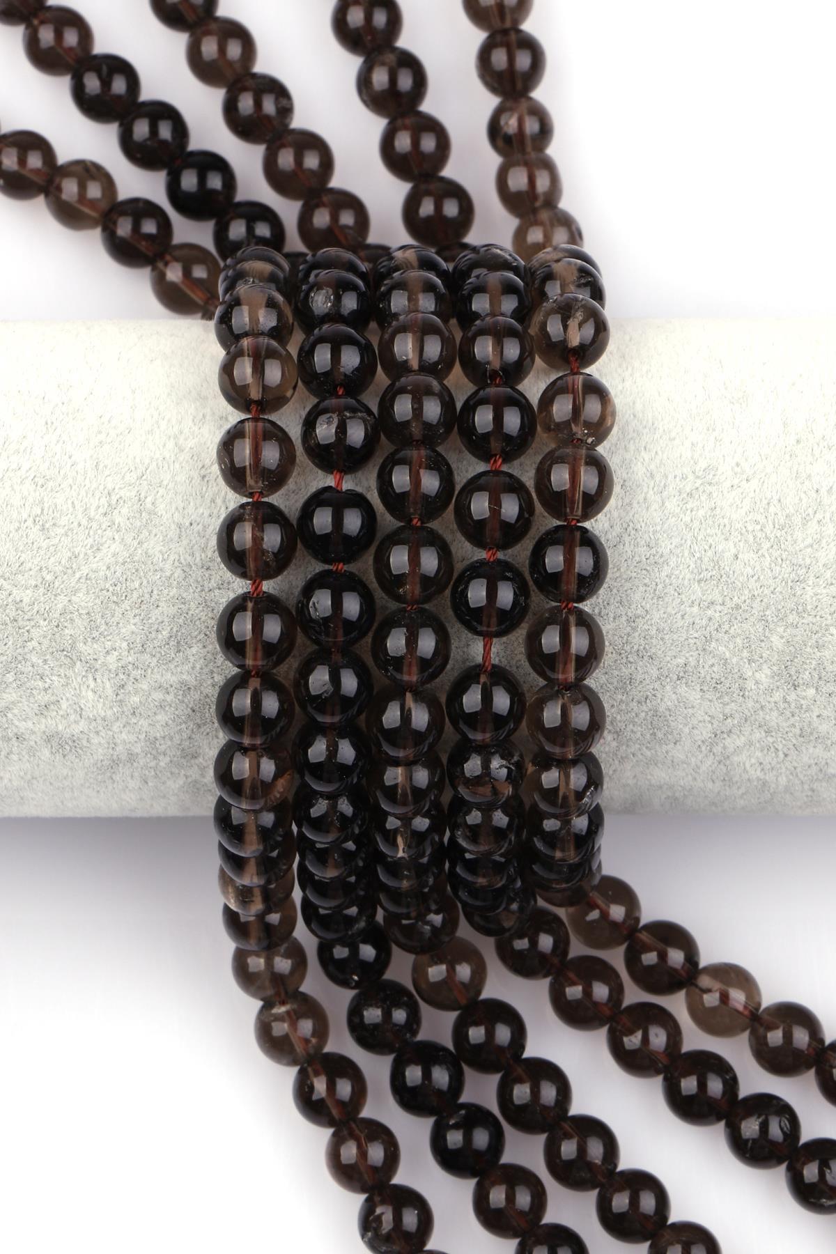 Dumanlı Kuvars Doğal Taş Dizi 8 mm Küre Kesim