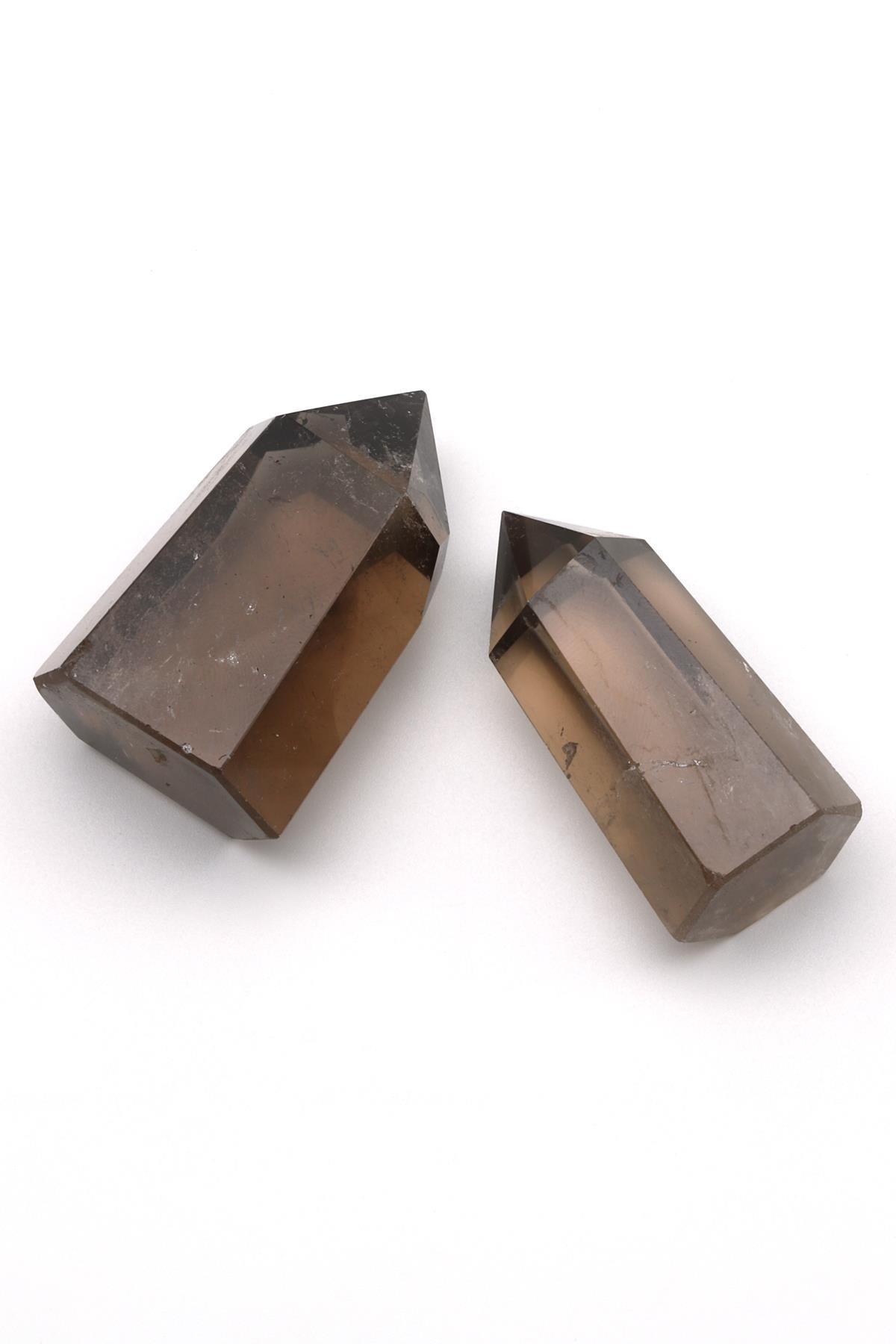 Dumanlı Kuvars Doğal Taş Obelisk Parça