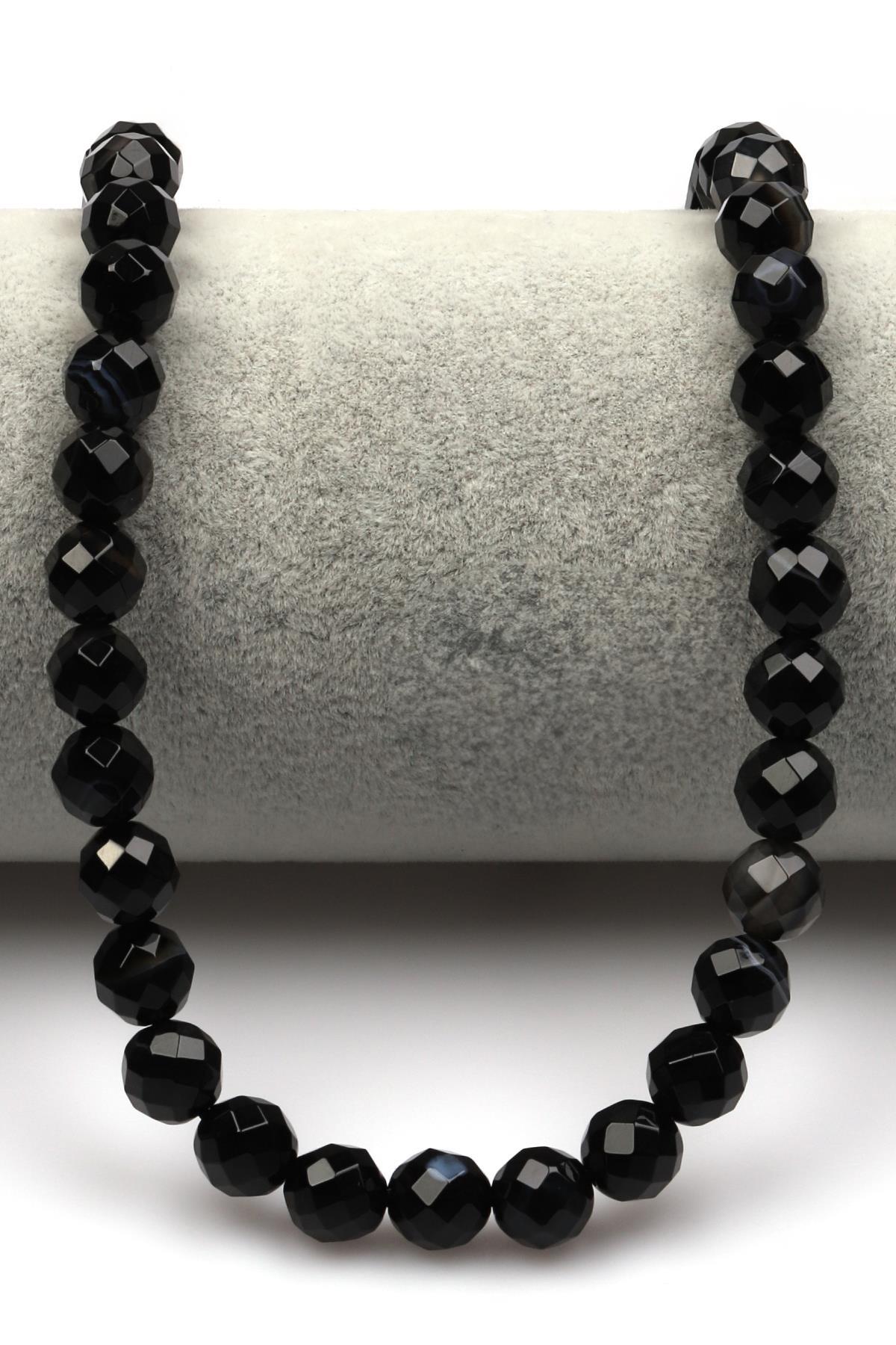 Dumanlı Kuvars Doğaltaş Dizi 8 mm Fasetli Küre Kesim