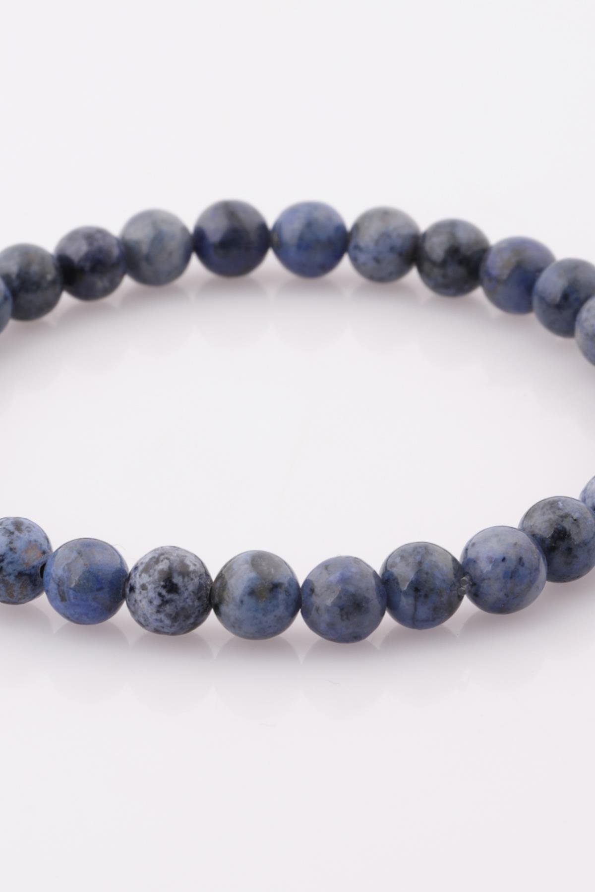 Dumortierit Doğal Taş Bileklik 6 mm Küre Kesim