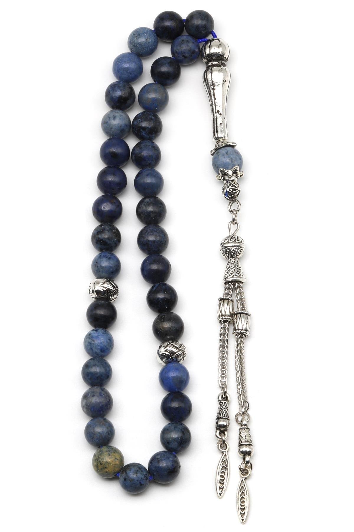 Dumortierit Doğal Taş Tesbih 8 mm Küre Kesim