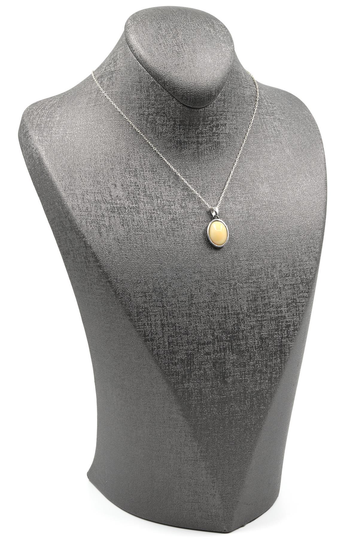 Etiyopya Opali Doğal Taş 925 Ayar Gümüş Kolye