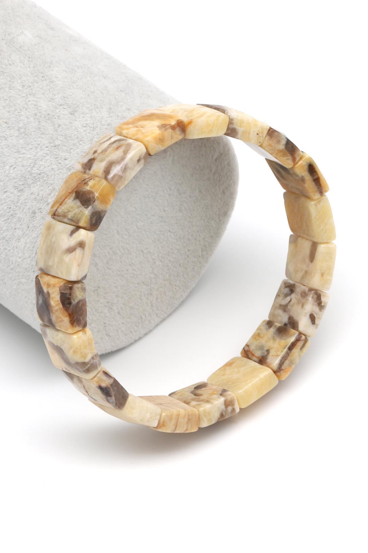 Feldispat Doğal Taş Bileklik 10 x 12 mm Özel Kesim