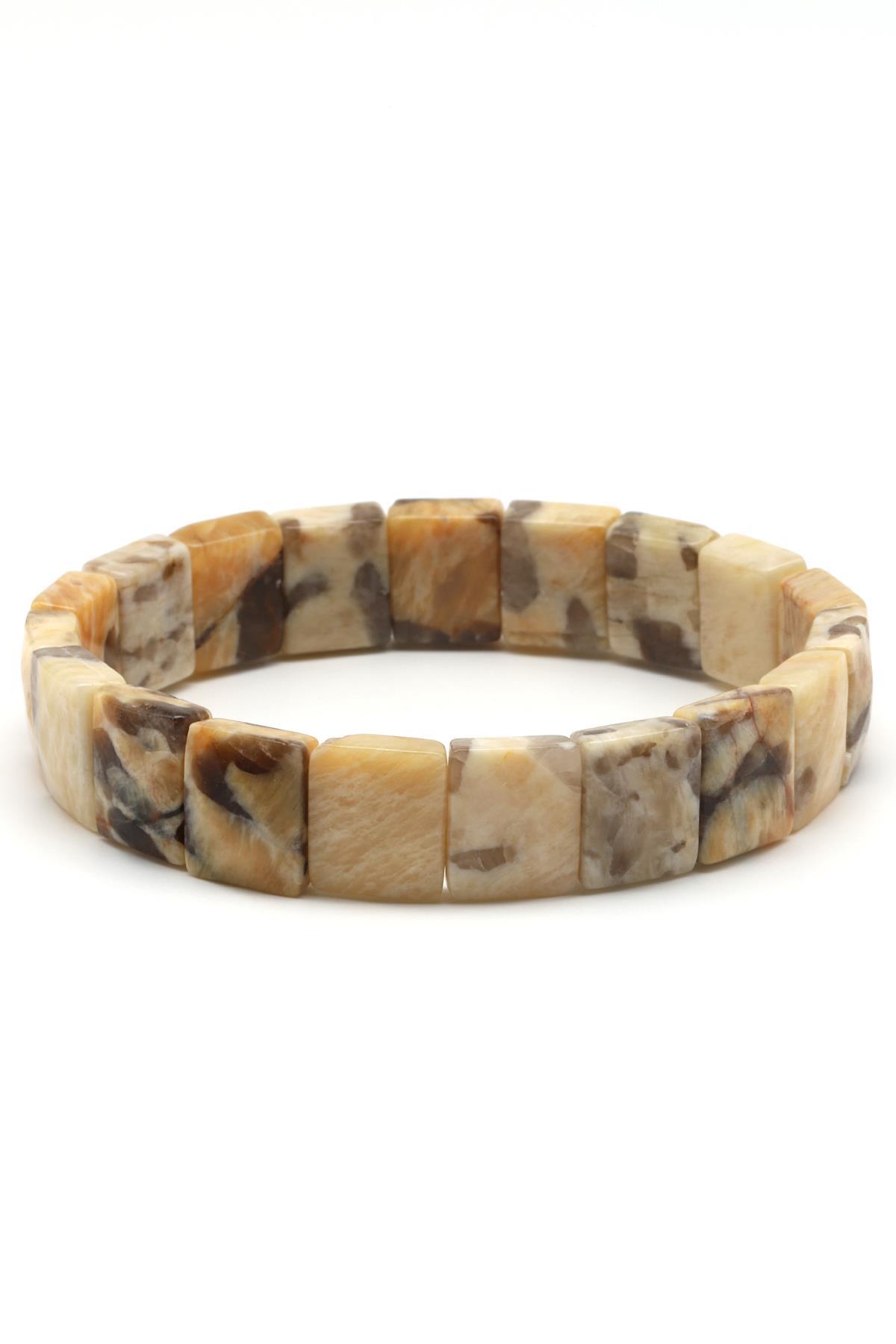 Feldispat Doğal Taş Bileklik 10 x 12 mm Özel Kesim