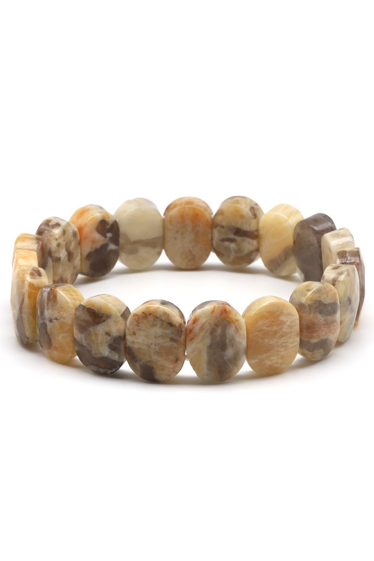 Feldispat Doğal Taş Bileklik 10 x 14 mm Özel Kesim