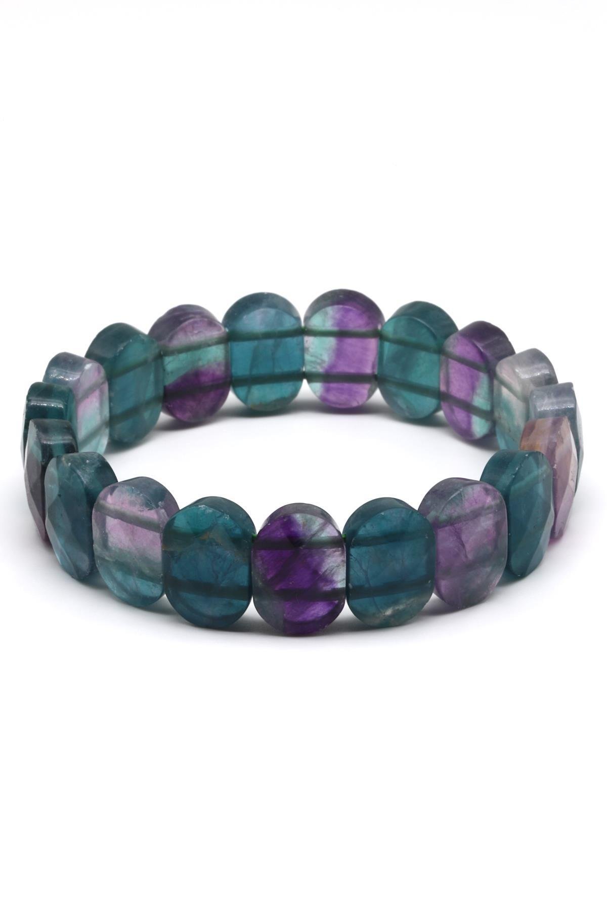 Floırit Doğal Taş Bileklik 10 x 14 mm Özel Kesim