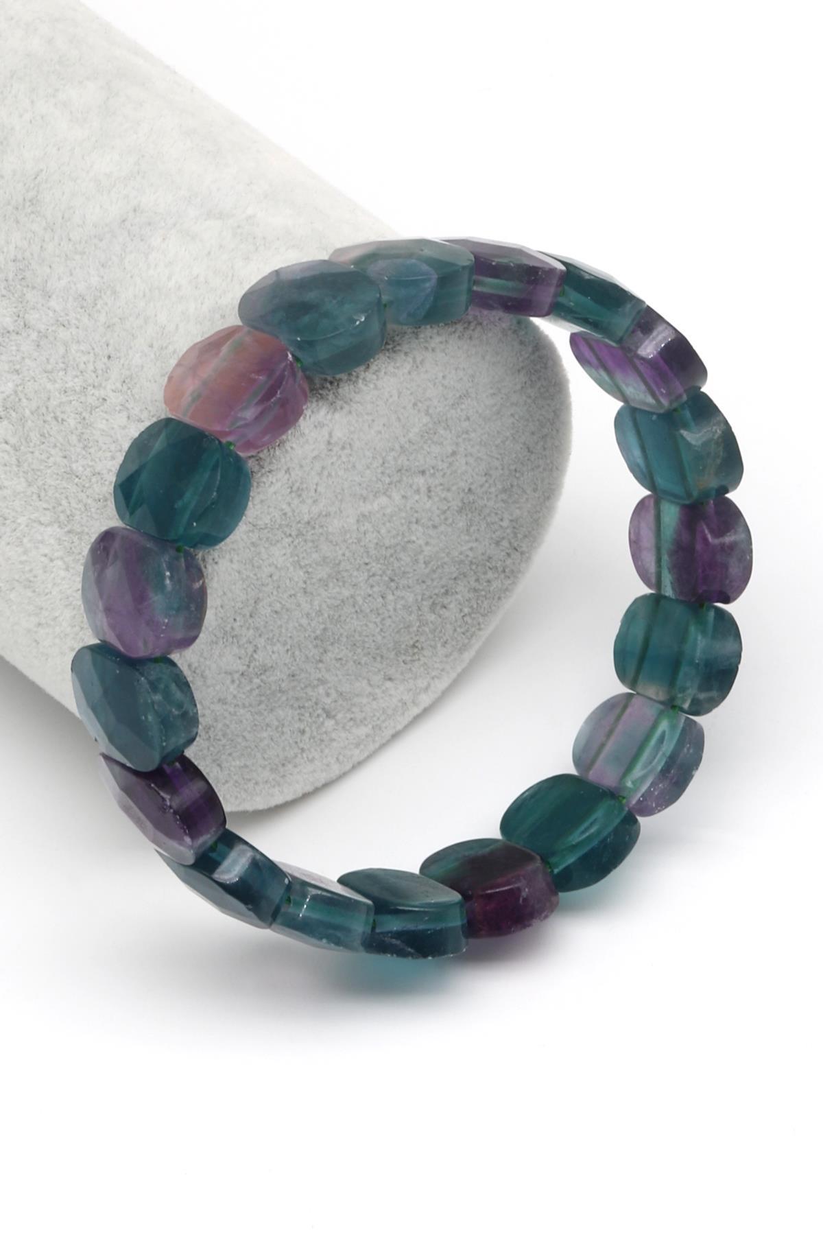 Floırit Doğal Taş Bileklik 10 x 14 mm Özel Kesim