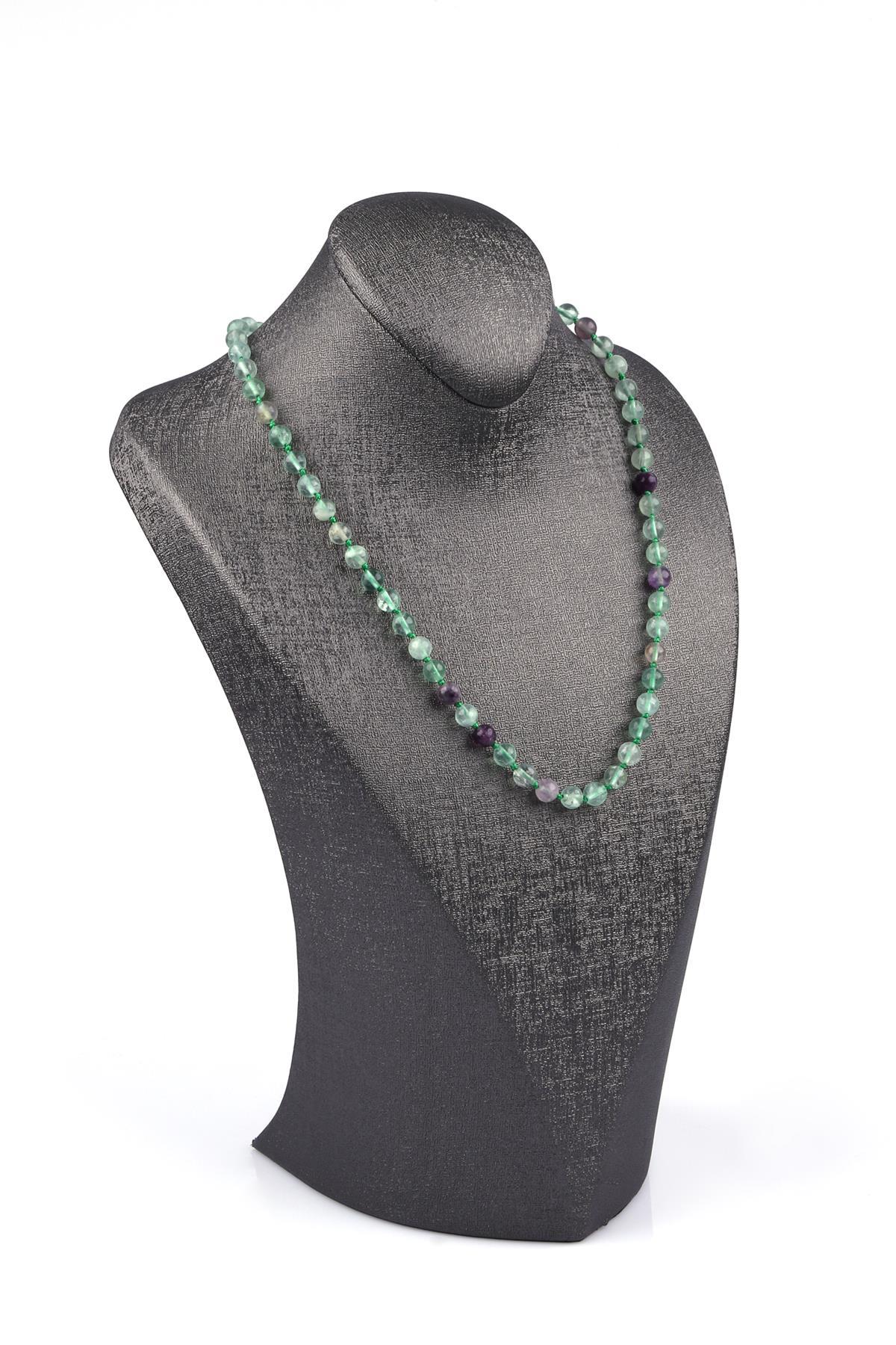 Florit Doğal Taş 6 mm Düğümlü Kolye