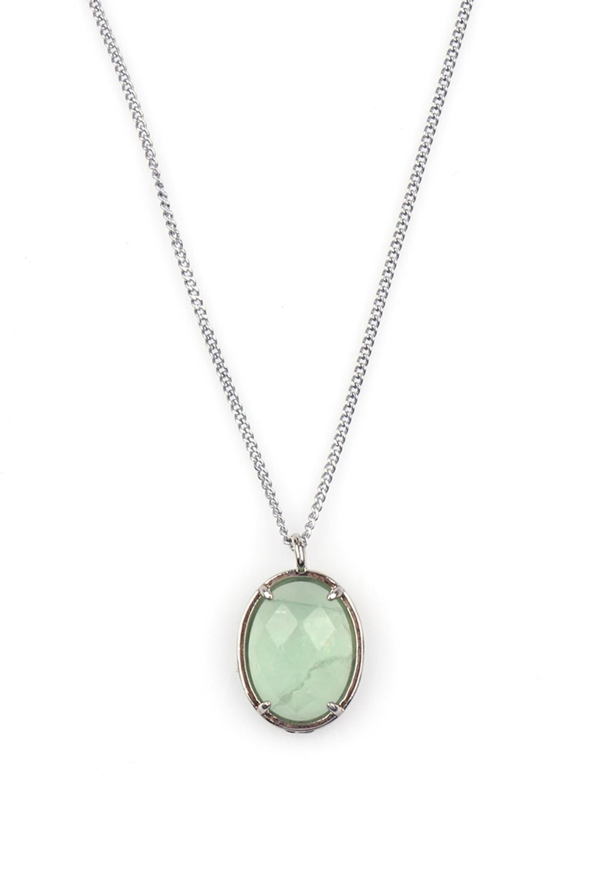 Florit Doğal Taş Gümüş Renkli Kolye