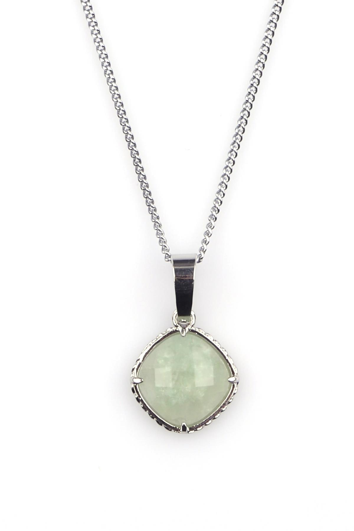 Florit Doğal Taş Gümüş Renkli Kolye