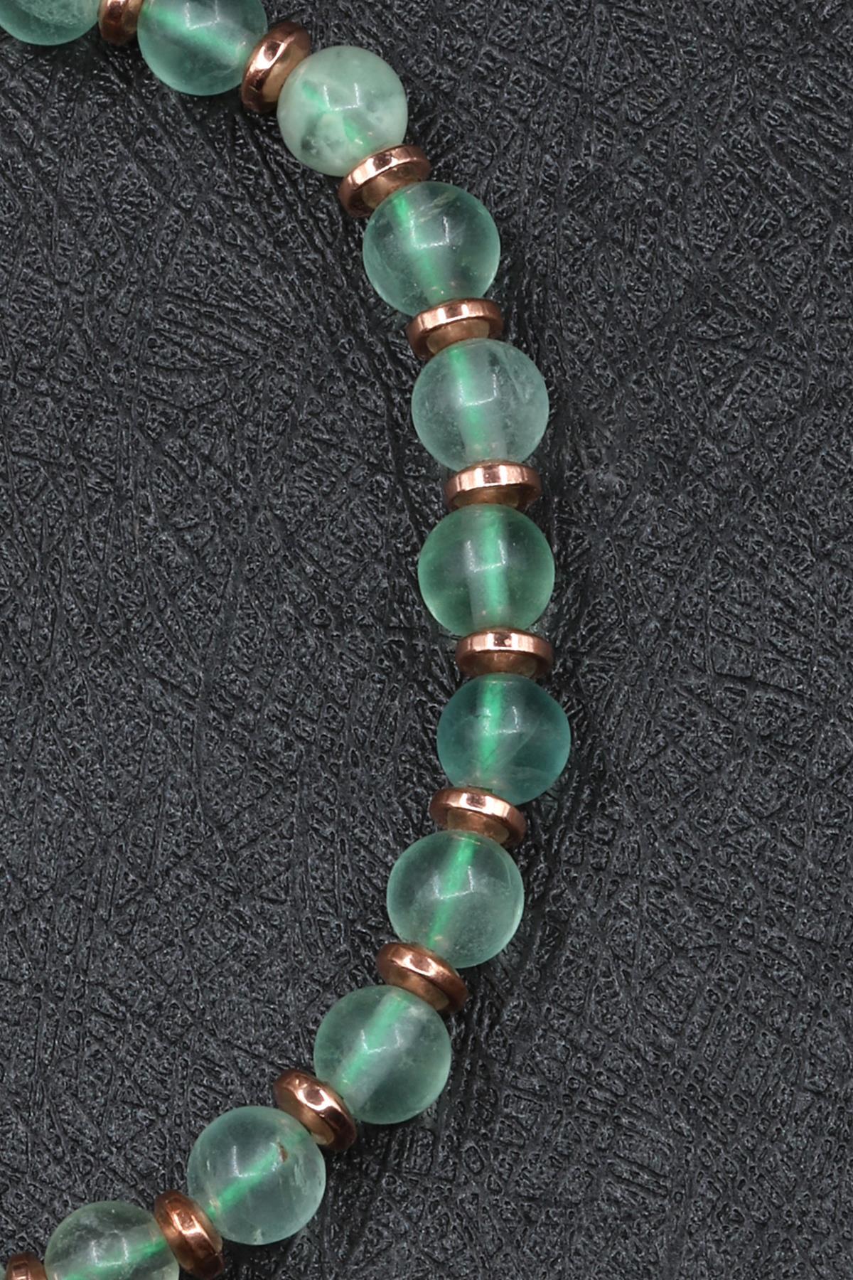 Florit Doğal Taş Makrome Örme Bileklik