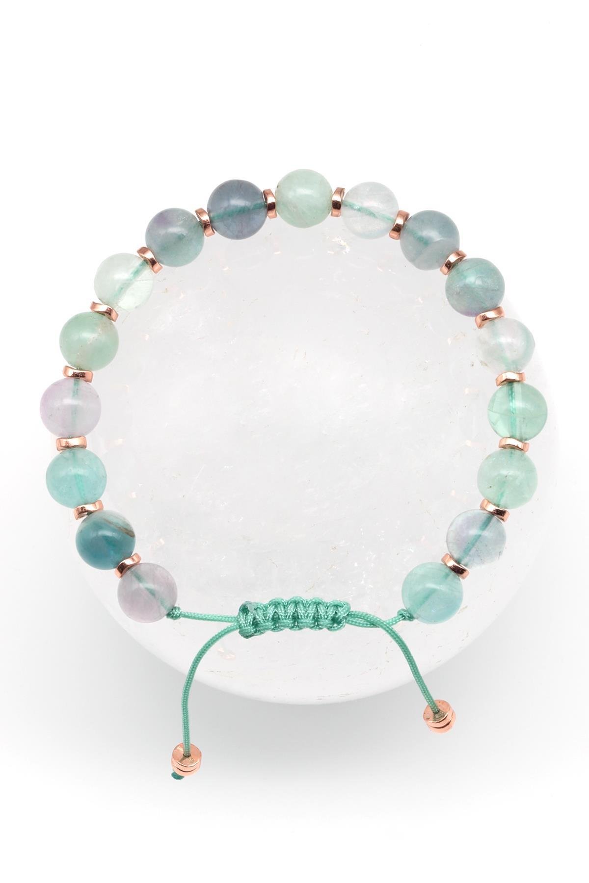 Florit Doğal Taş Makrome Örme Bileklik