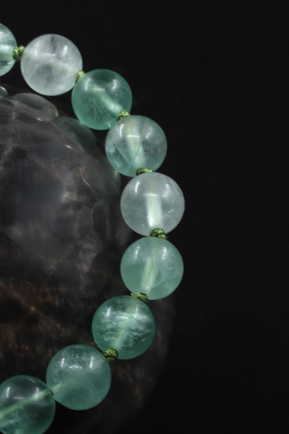 Florit Doğal Taş Makrome Örme Bileklik