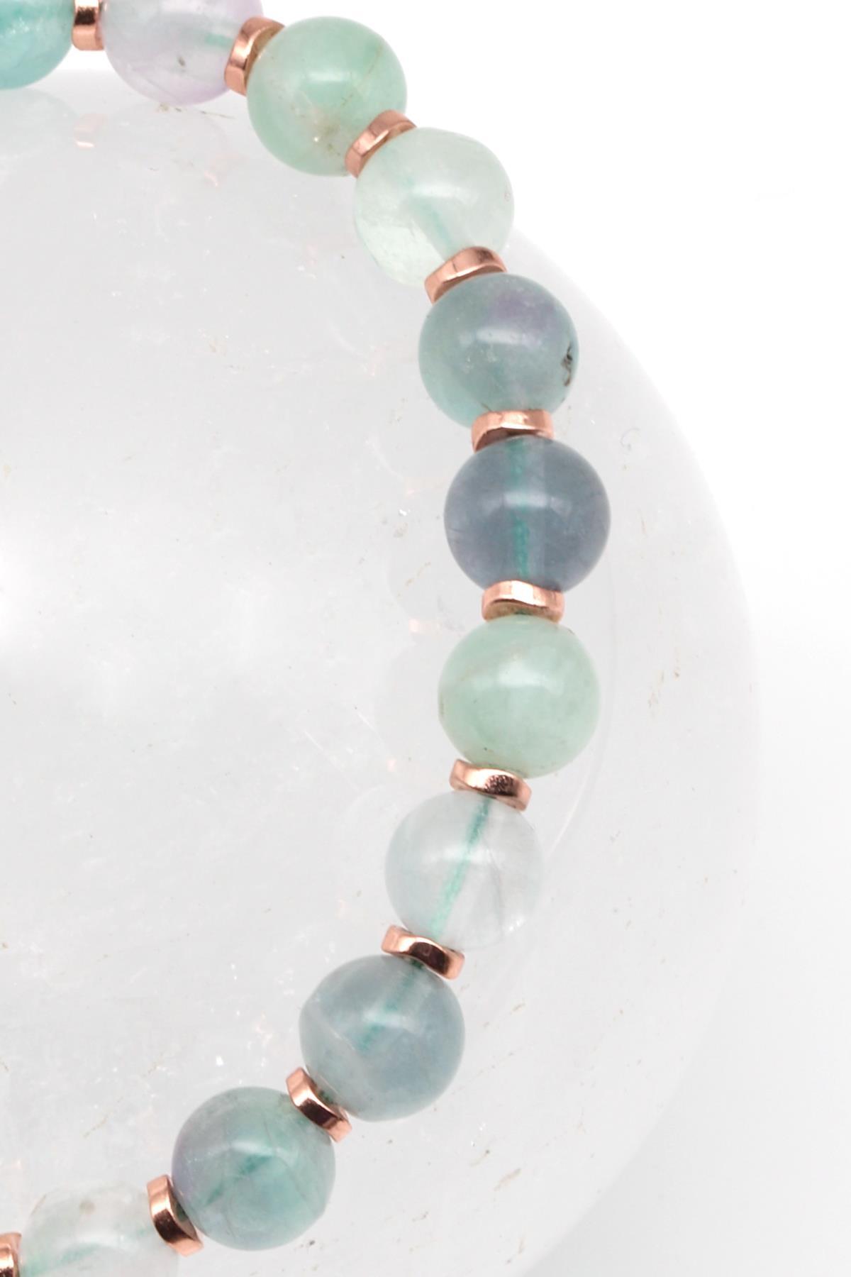 Florit Doğal Taş Makrome Örme Bileklik