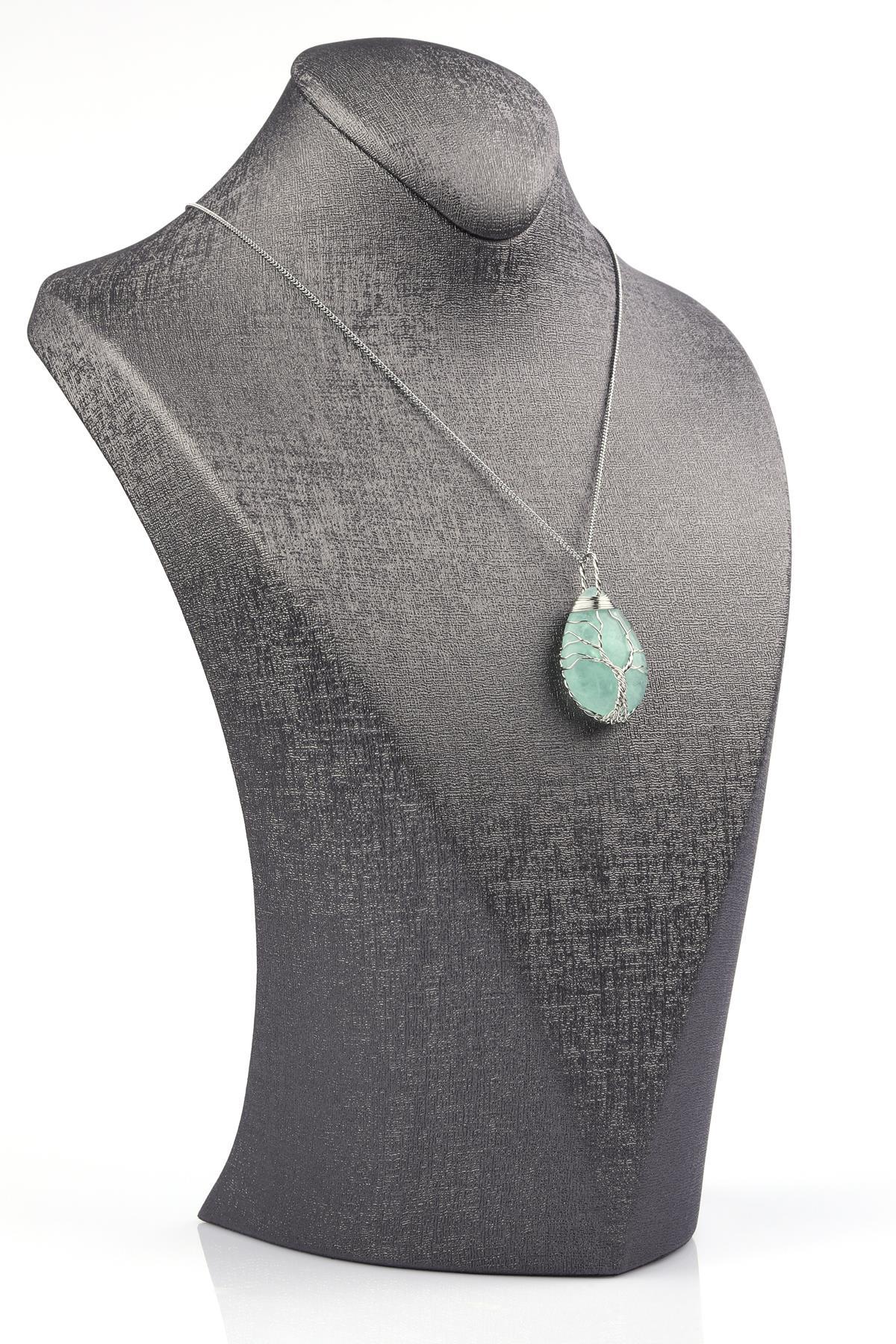 Florit Doğal Taş Tel Sarmalı Kolye