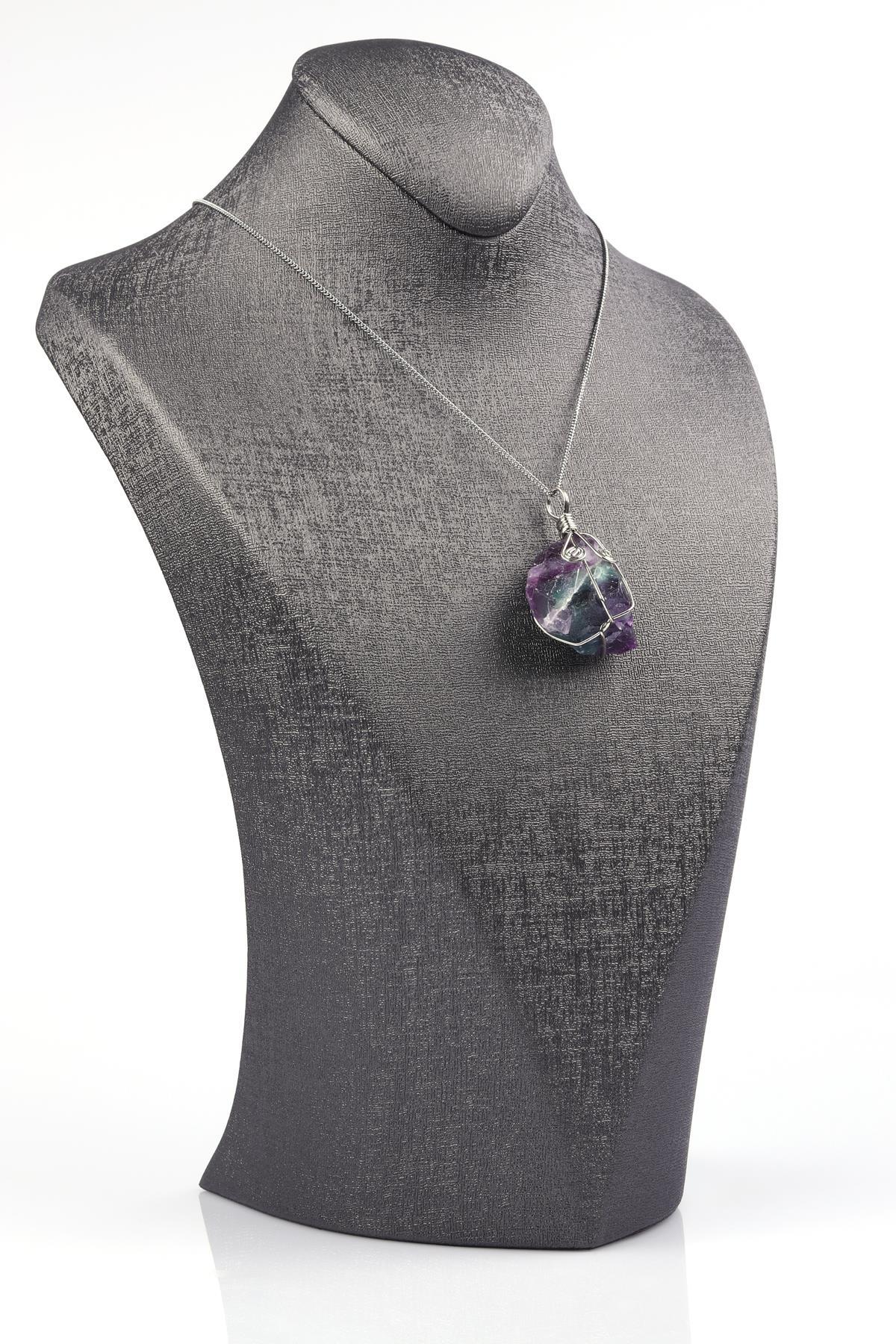 Florit Doğal Taş Tel Sarmalı Kolye