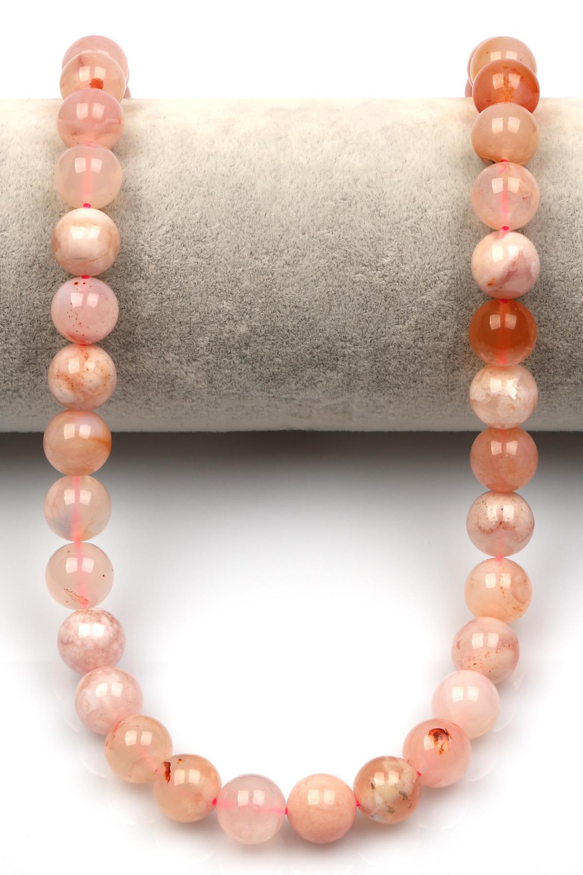 Flower Agate Doğal Taş Dizi 10 mm Küre Kesim