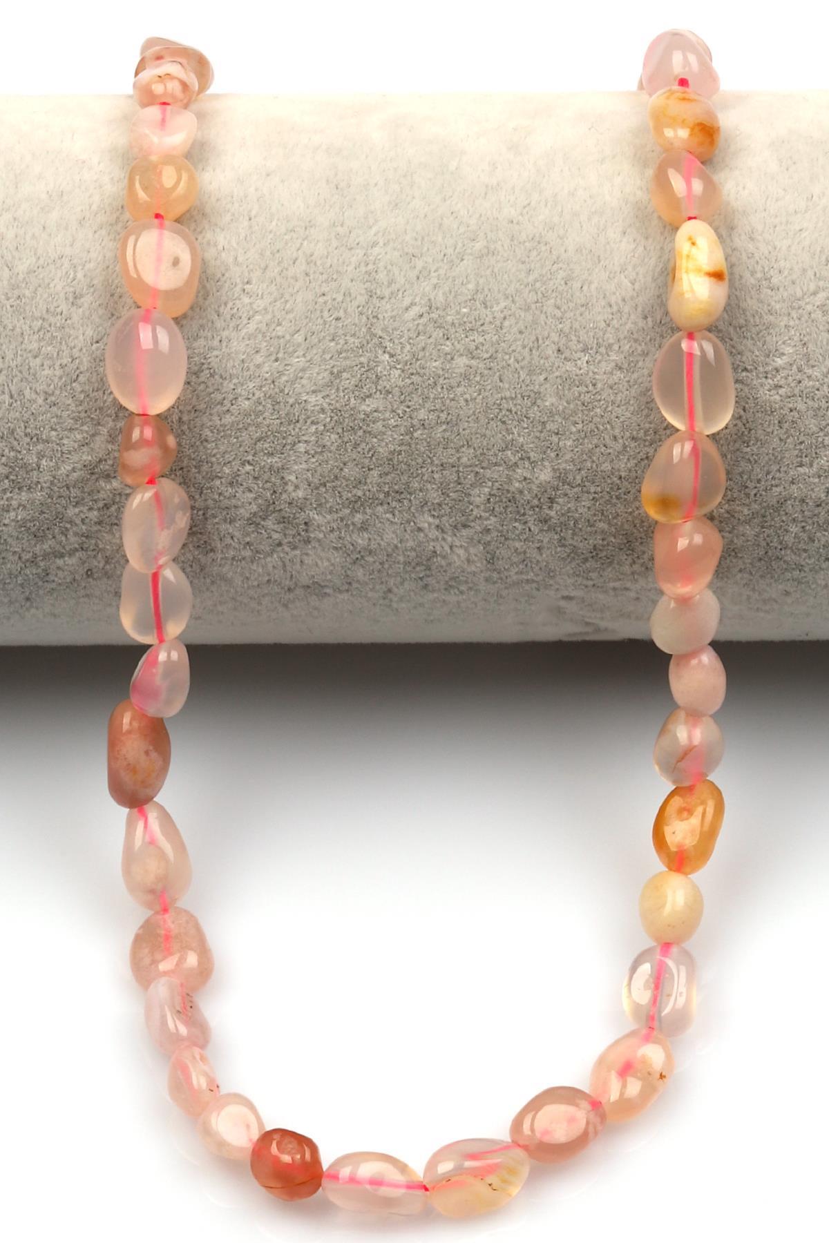 Flower Agate Doğal Taş Dizi 6 x 8 mm Mercimek Kesim