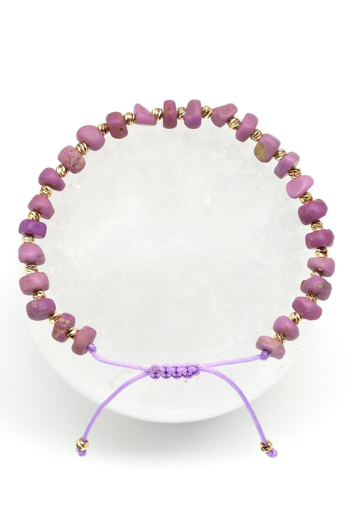 Fosfosiderit Doğal Taş Makrome Örme Bileklik Şekilsiz Kesim