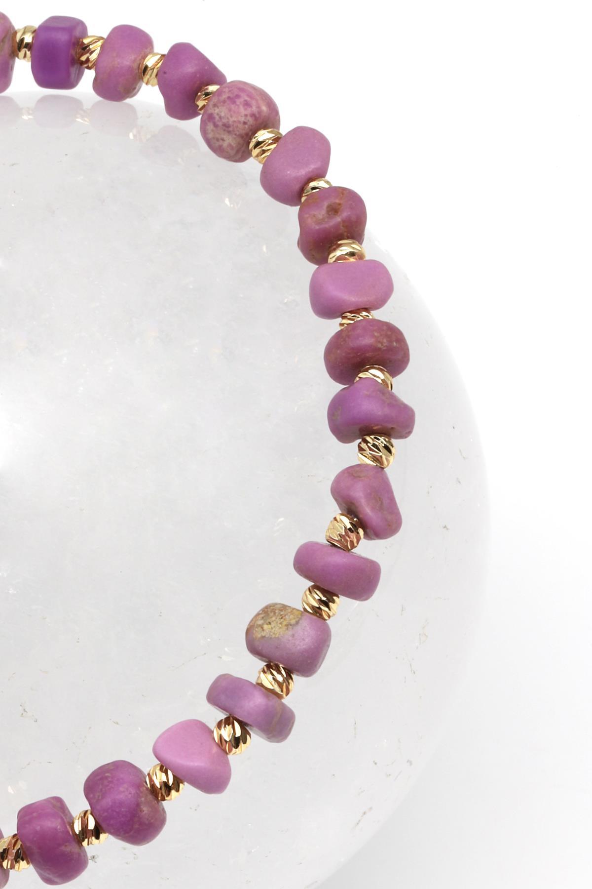 Fosfosiderit Doğal Taş Makrome Örme Bileklik Şekilsiz Kesim