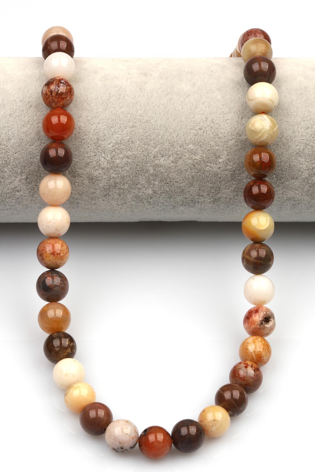 Fosil Mercan Doğaltaş Dizi 10 mm Küre Kesim