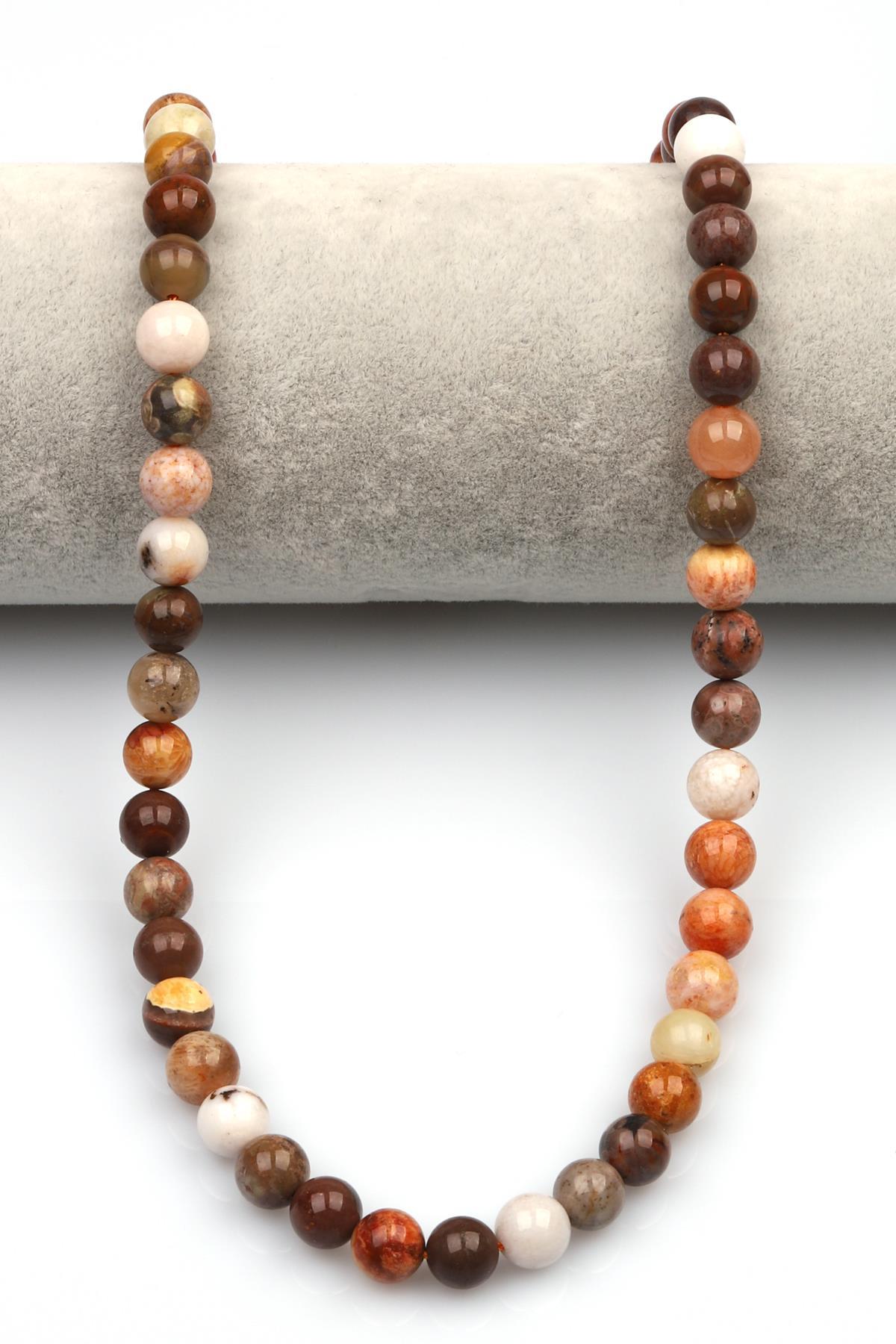 Fosil Mercan Doğaltaş Dizi 8 mm Küre Kesim