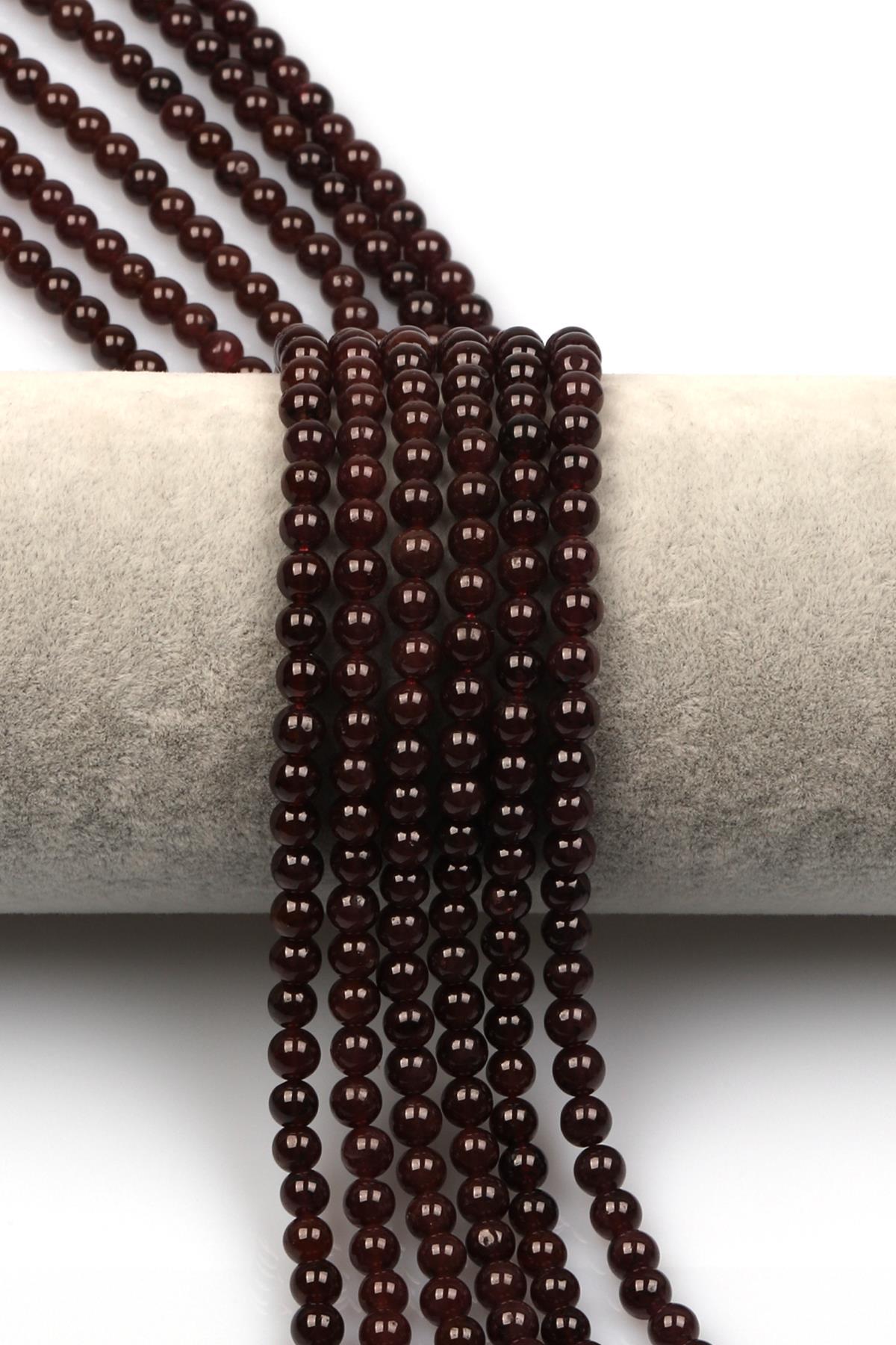 Garnet (A Kalite) Doğaltaş Dizi 5 mm Küre Kesim