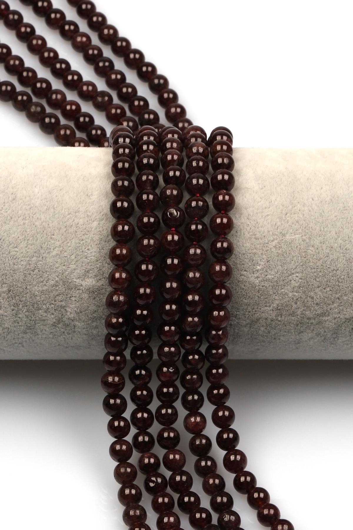 Garnet (A Kalite) Doğaltaş Dizi 6 mm Küre Kesim
