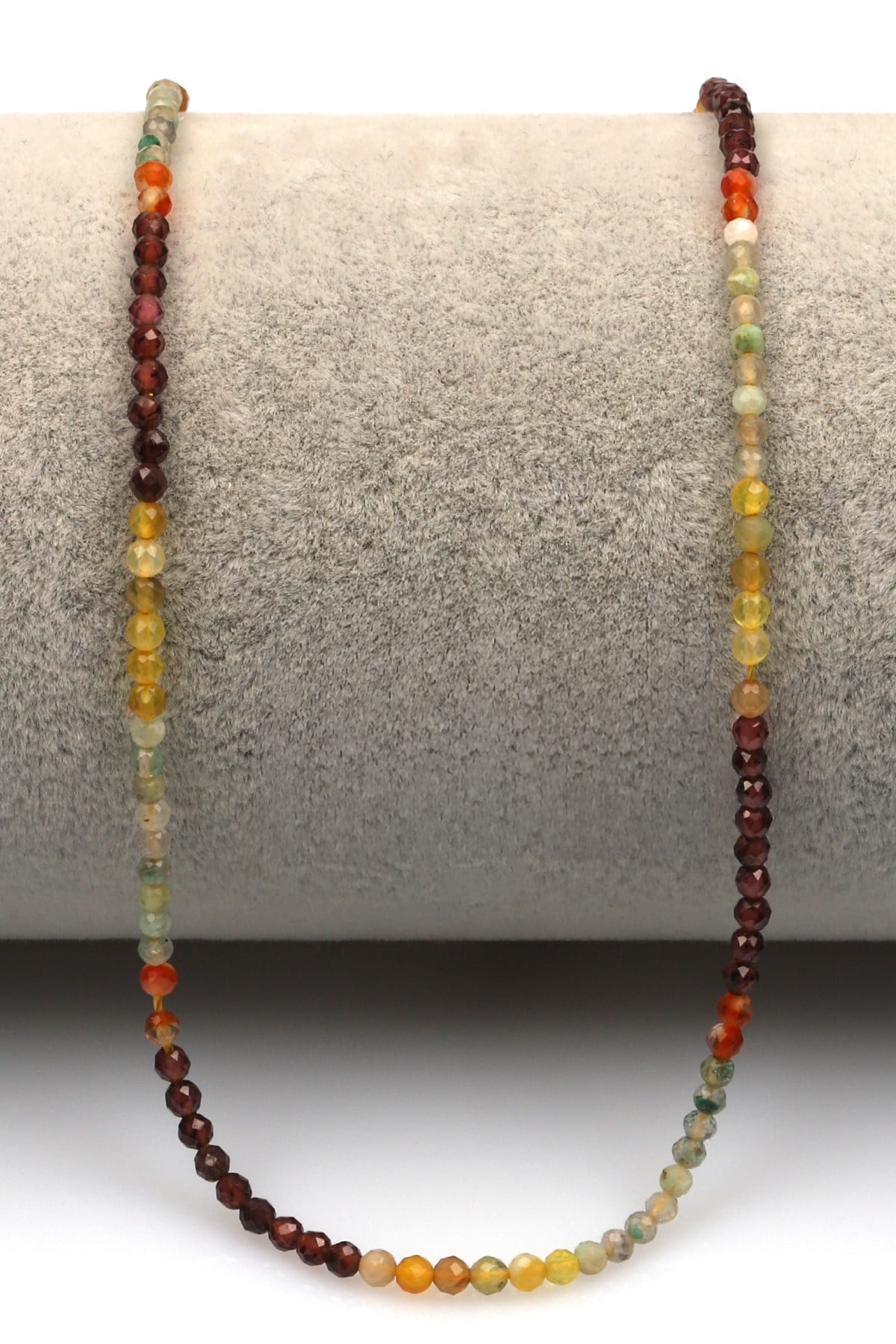 Garnet-Akik Doğal Taş Dizi 2 mm Fasetli Küre Kesim - DZ-1306