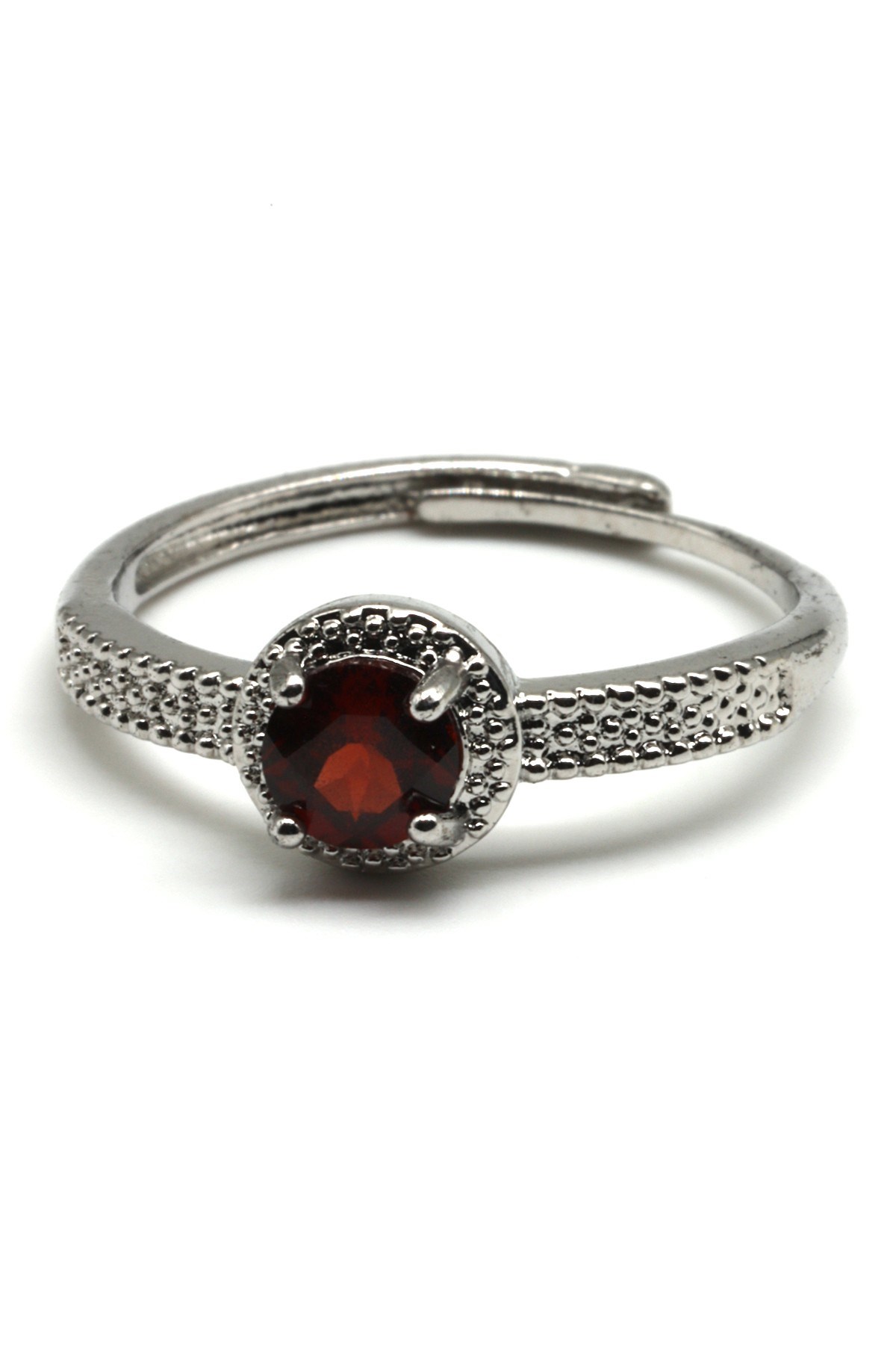 Garnet Doğal Taş Ayarlanabilir Yüzük - YZK-0126