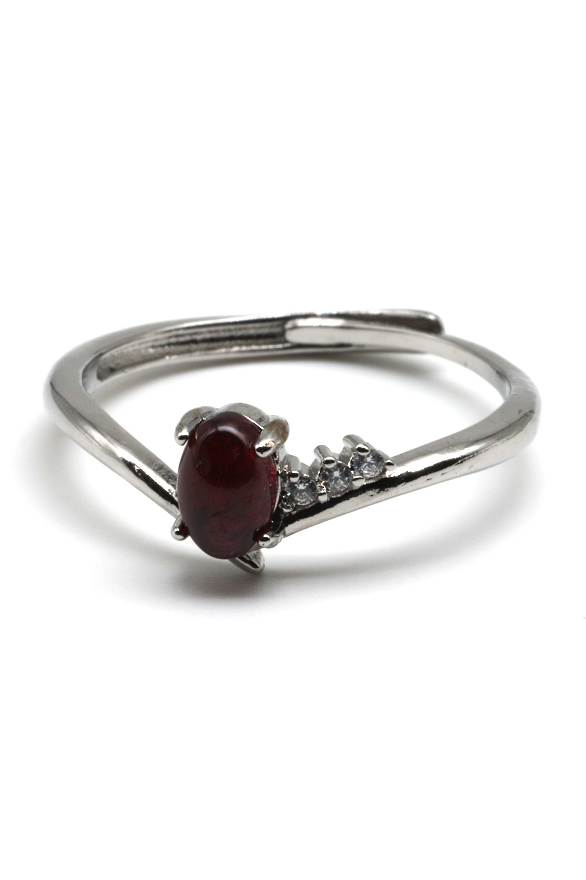 Garnet Doğal Taş Ayarlanabilir Yüzük - YZK-0138