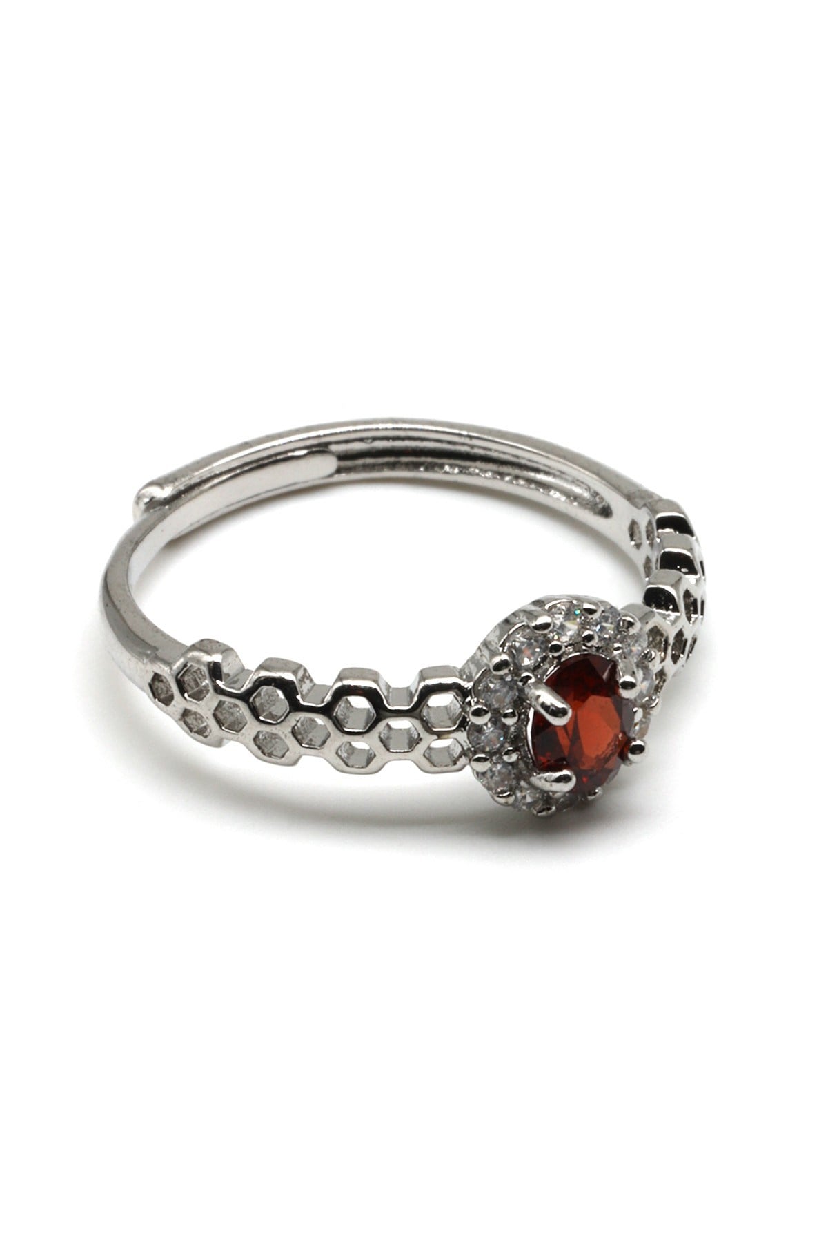 Garnet Doğal Taş Ayarlanabilir Yüzük - YZK-0143