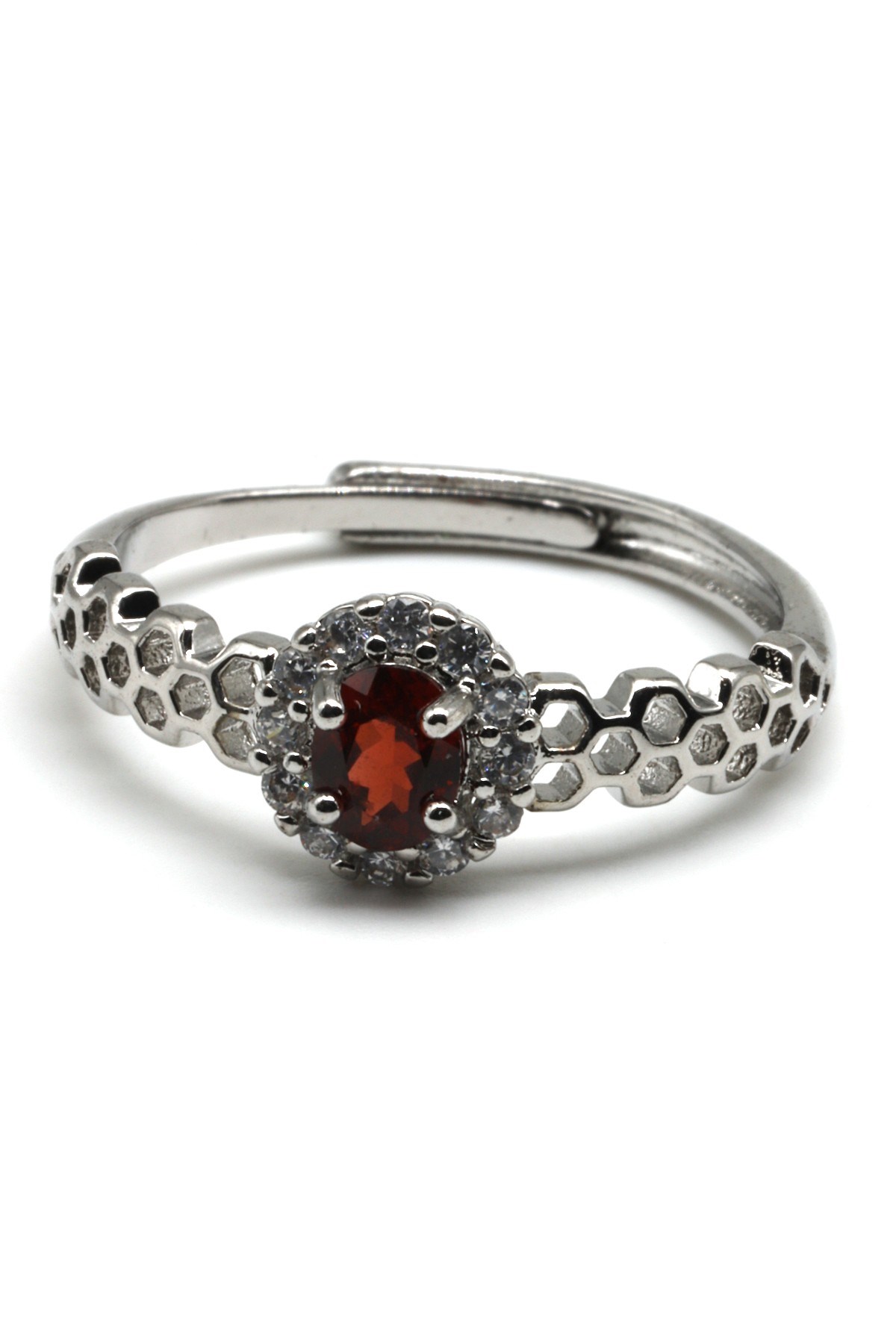Garnet Doğal Taş Ayarlanabilir Yüzük - YZK-0143