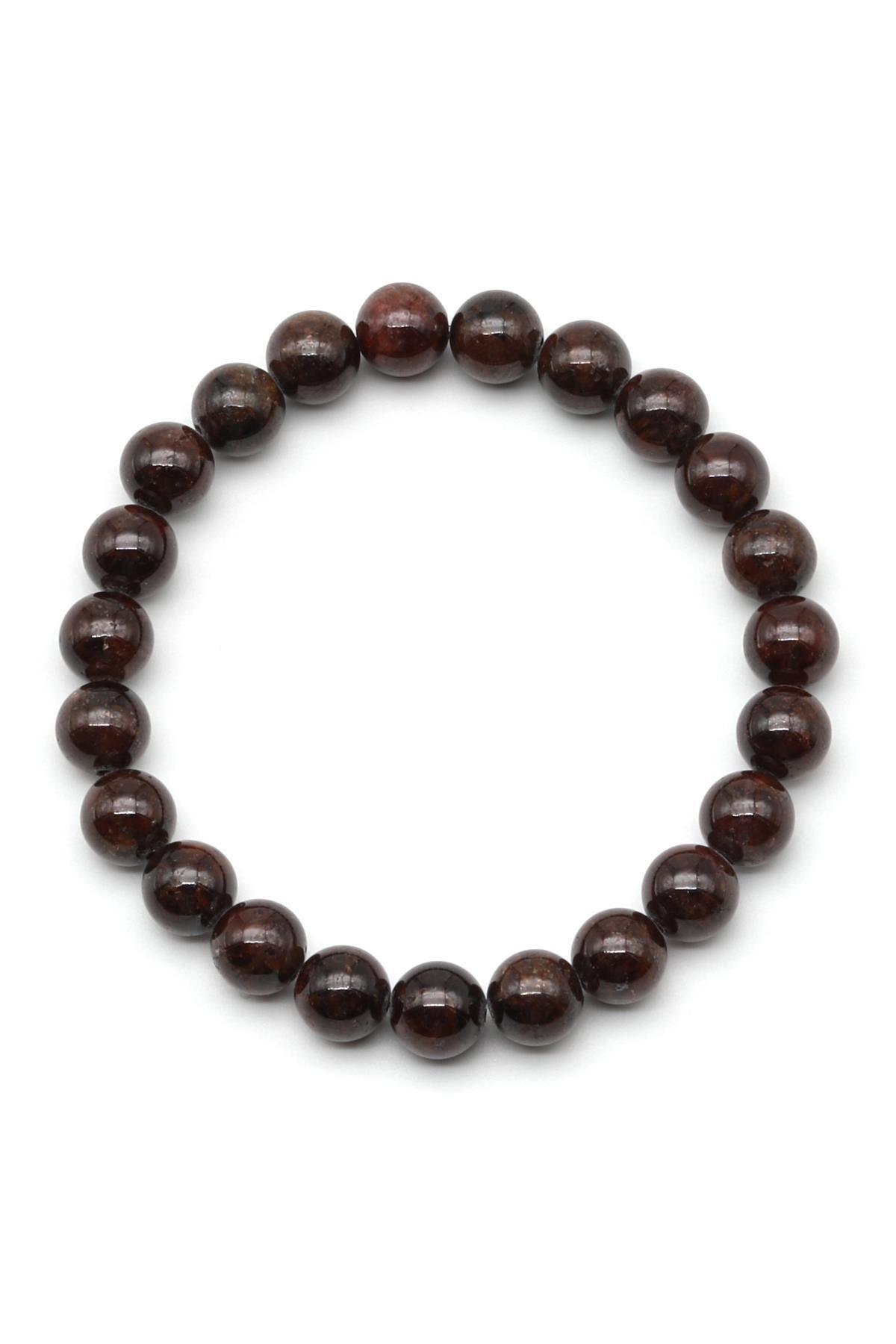 Garnet Doğal Taş Bileklik 8 mm Küre Kesim