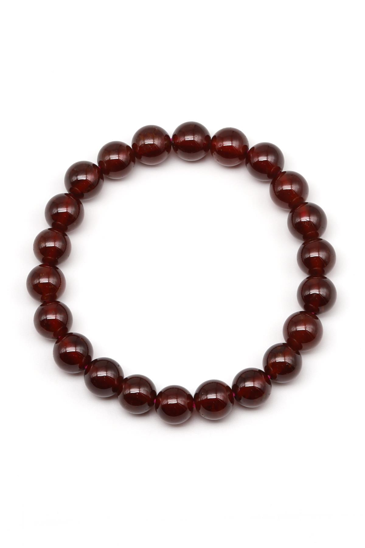 Garnet Doğal Taş Bileklik 8 mm Küre Kesim