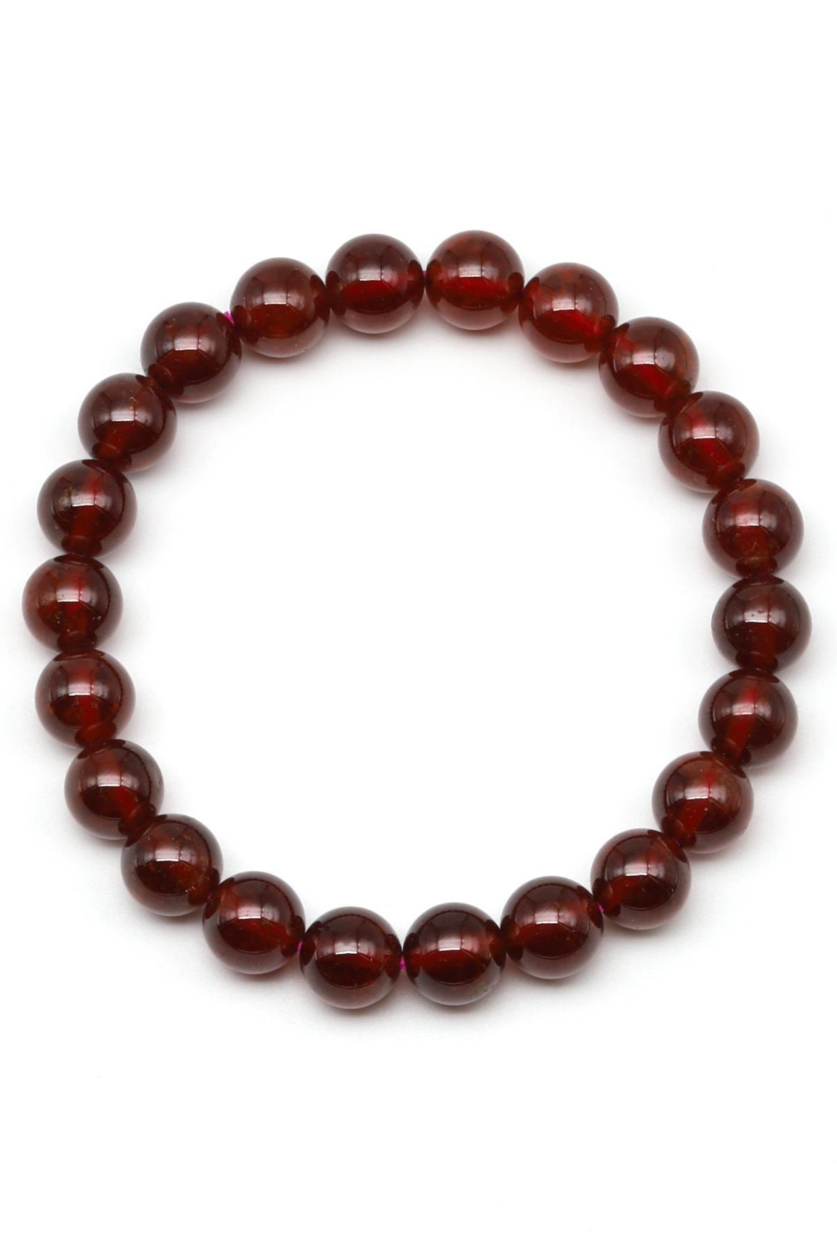Garnet Doğal Taş Bileklik 9 mm Küre Kesim - BLK-1993