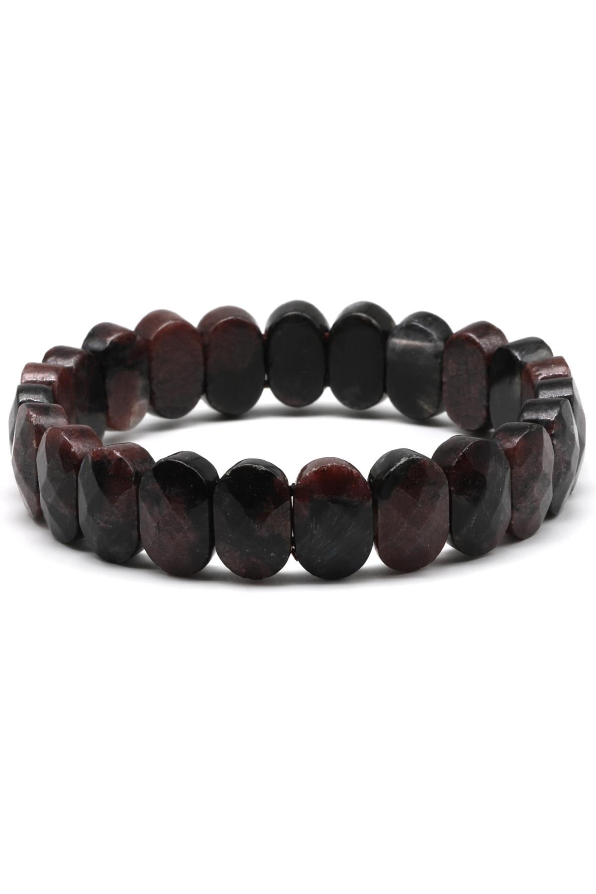 Garnet Doğal Taş Bileklik 9 x 13 mm Özel Kesim