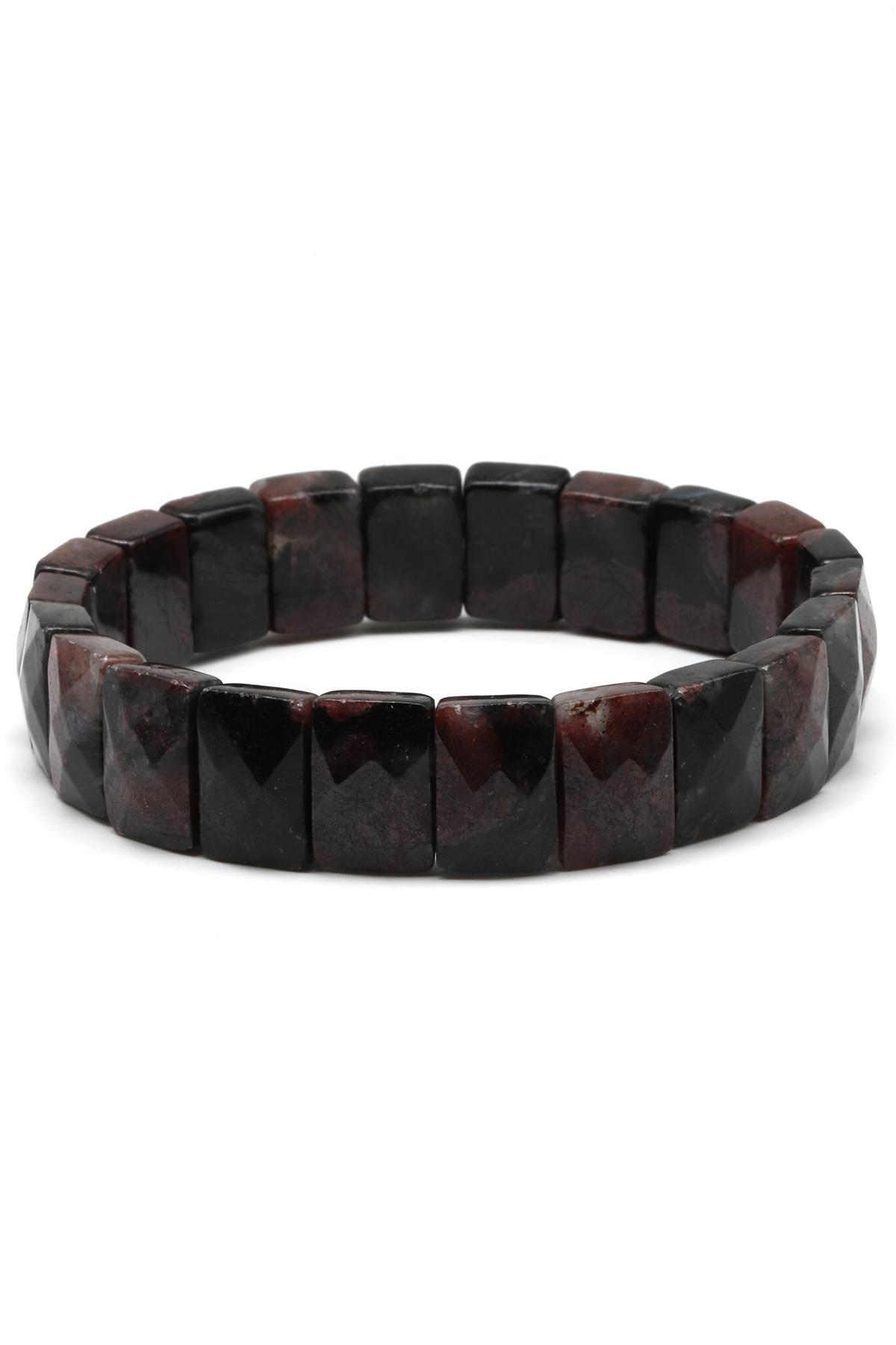 Garnet Doğal Taş Bileklik 9 x 13 mm Özel Kesim
